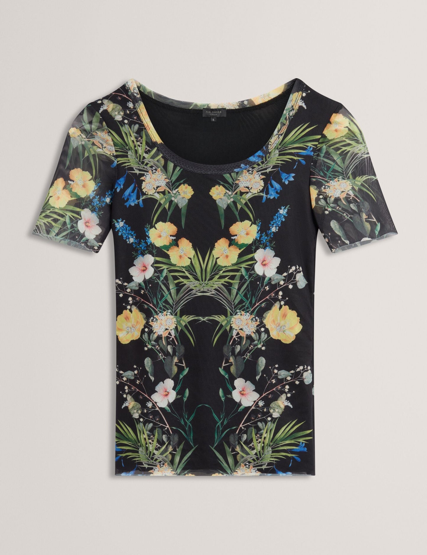 Ted Baker SHORT SLEEVE CREW MESH TOP - Black