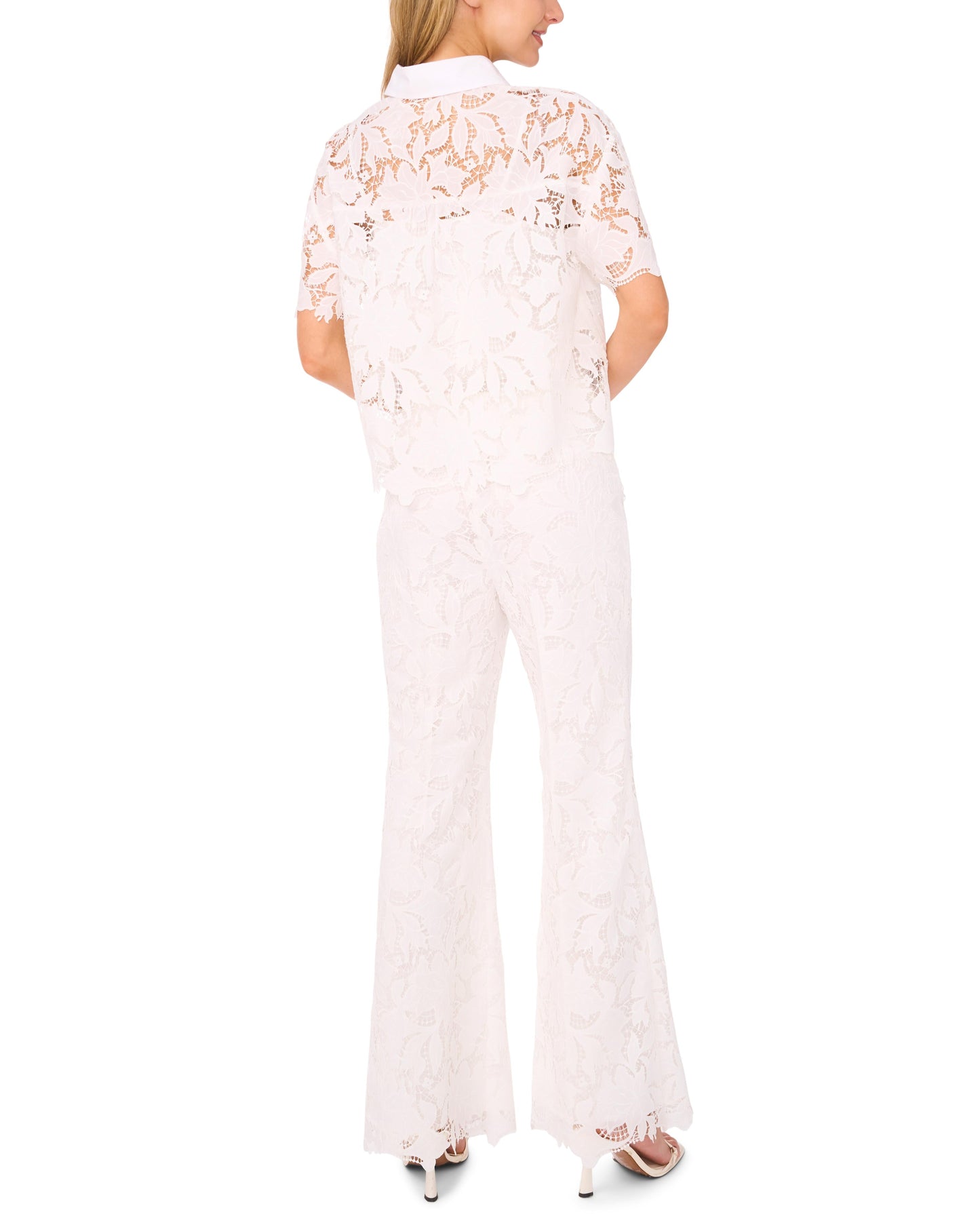 Ted Baker LACE FRONT PLEAT SUITING PANT - White