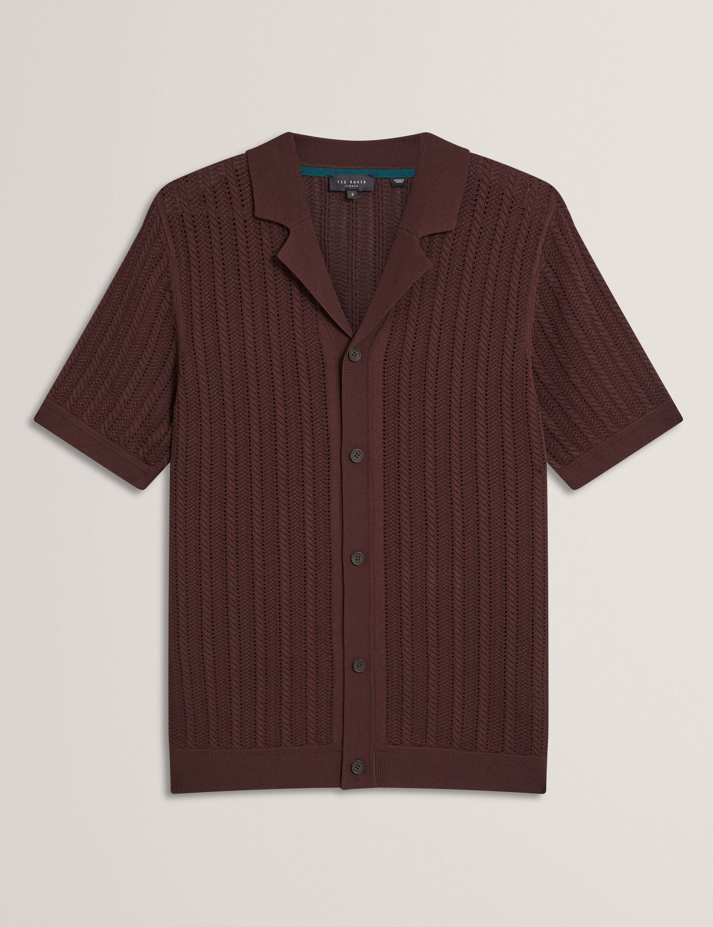 Ted Baker LOUND Textured Stripe Knit Short Sleeve Shirt