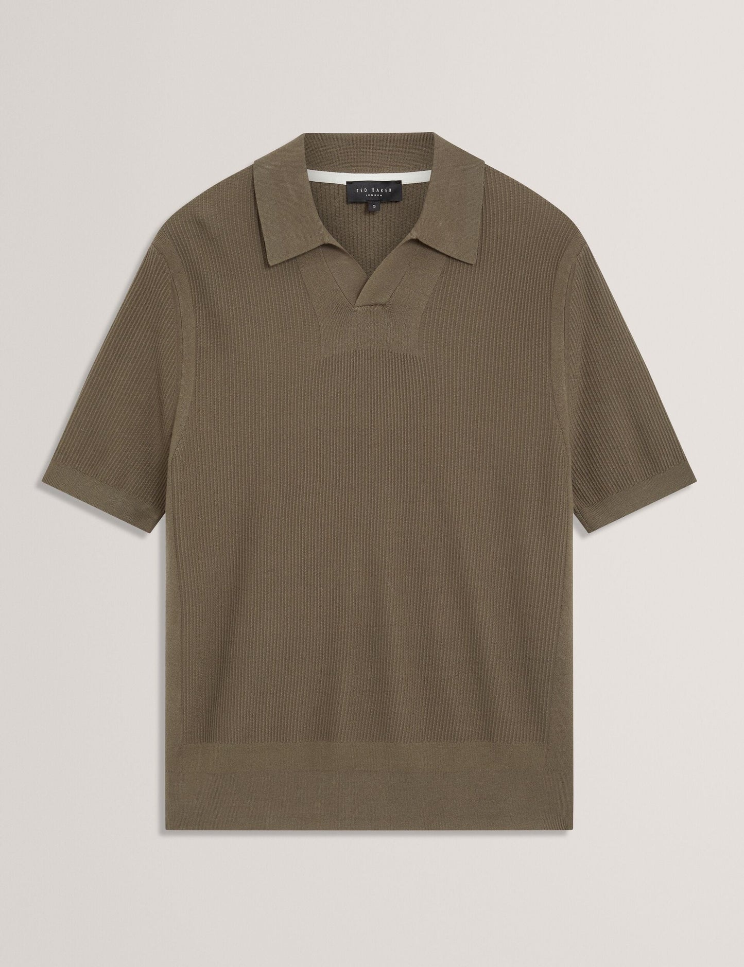 Ted Baker AINDREA Stitched Rib Open Neck Polo Shirt