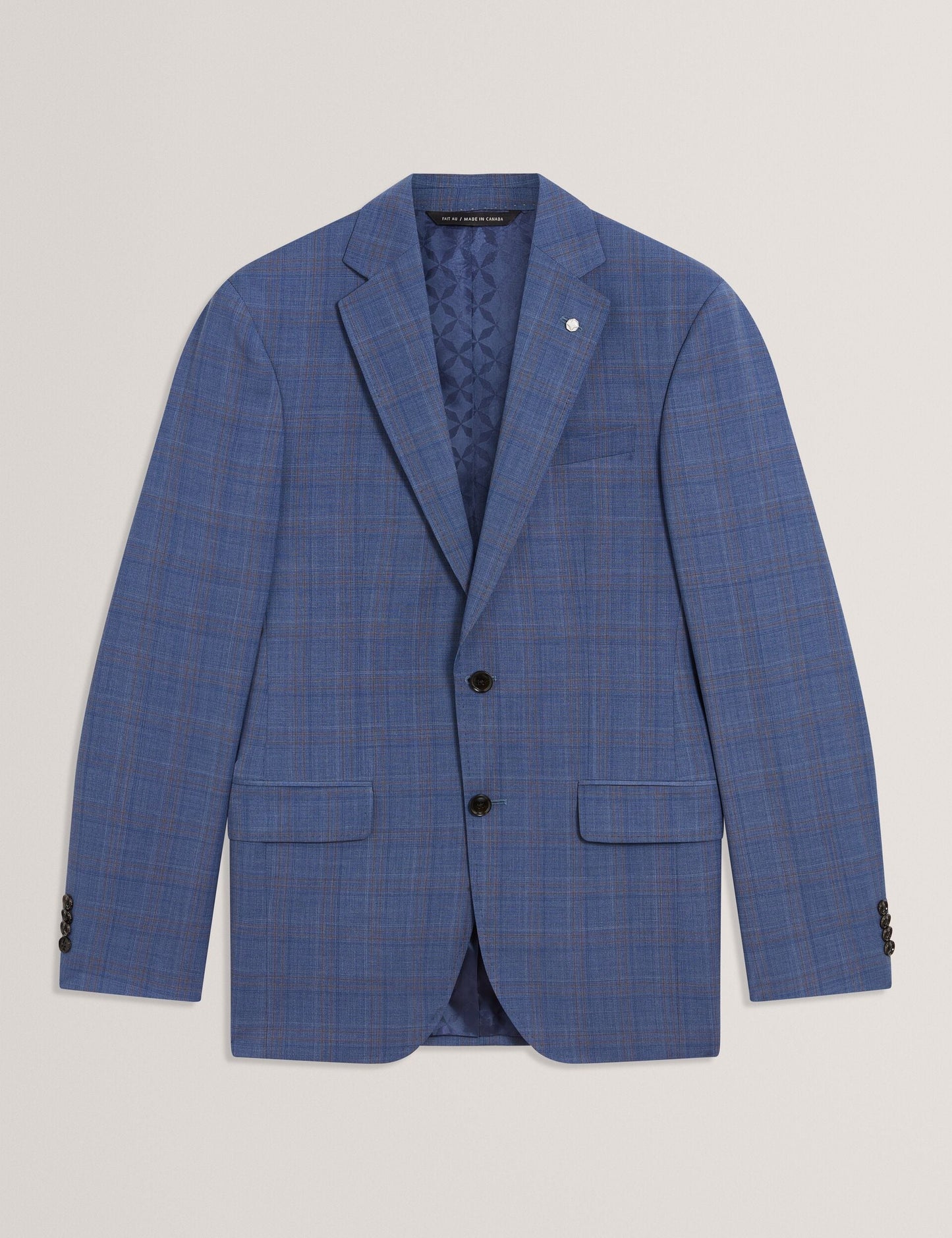 Ted Baker JAYAD - Slim Fit Blue Check Wool Suit Jacket