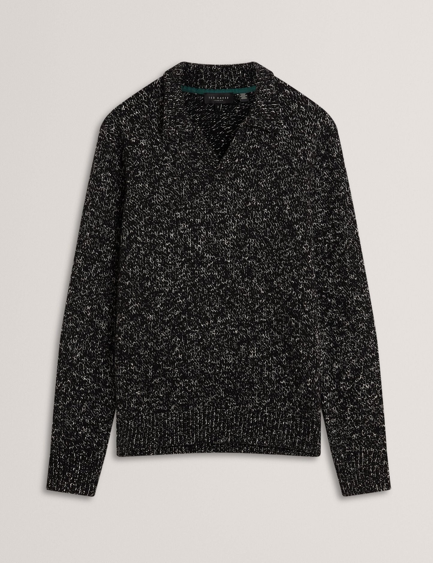 Ted Baker BERRETO Melange Knit Long Sleeve Polo Shirt