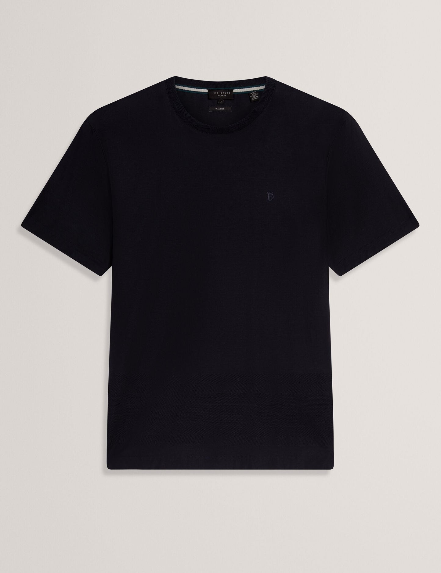 Ted Baker KAELITH Textured Panel Cotton Short Sleeve T-Shirt