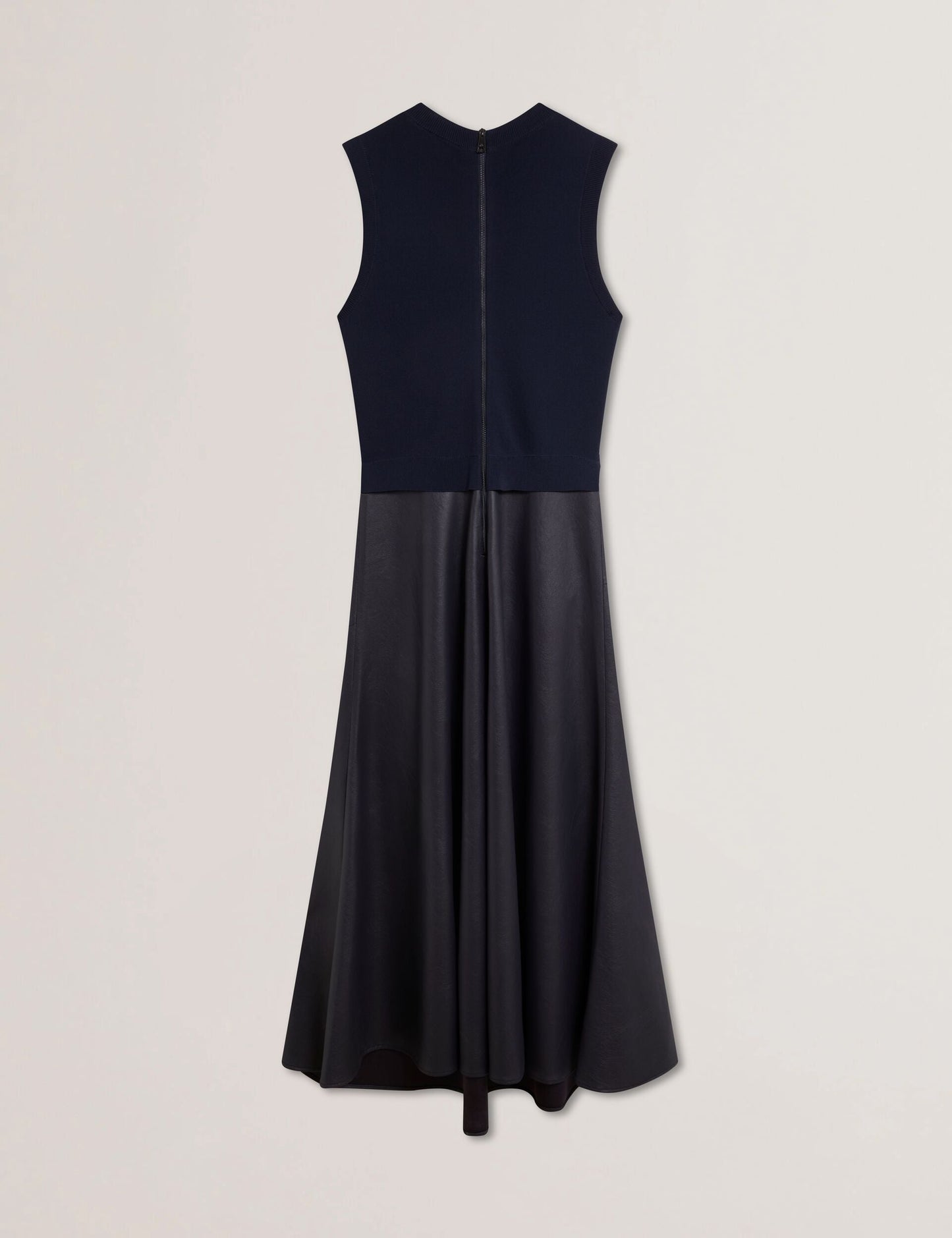 Ted Baker LABASA - Sleeveless Knit Faux Leather Midi Dress