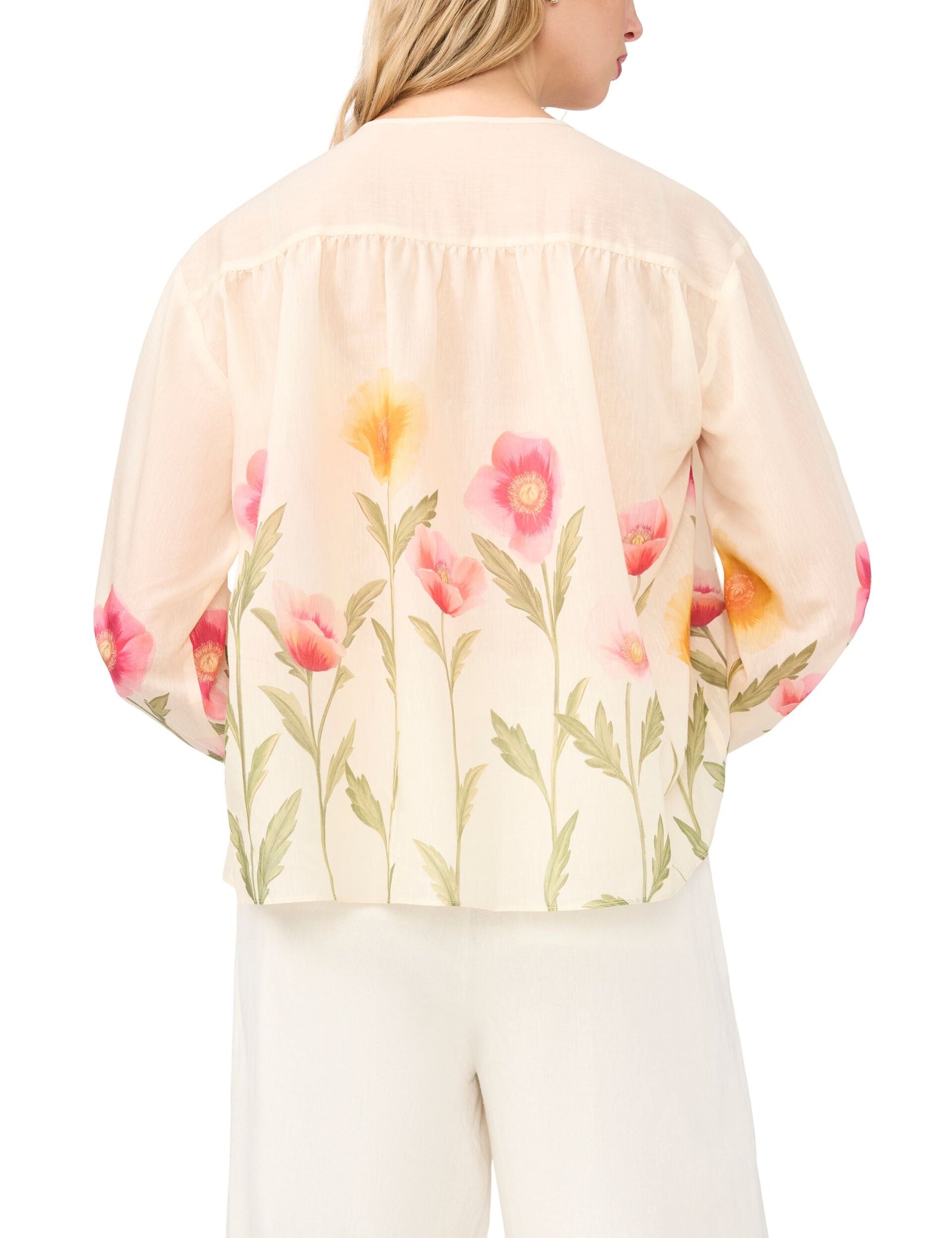 Ted Baker ROCHELLE Floral Print Tie Neck Relaxed Blouse