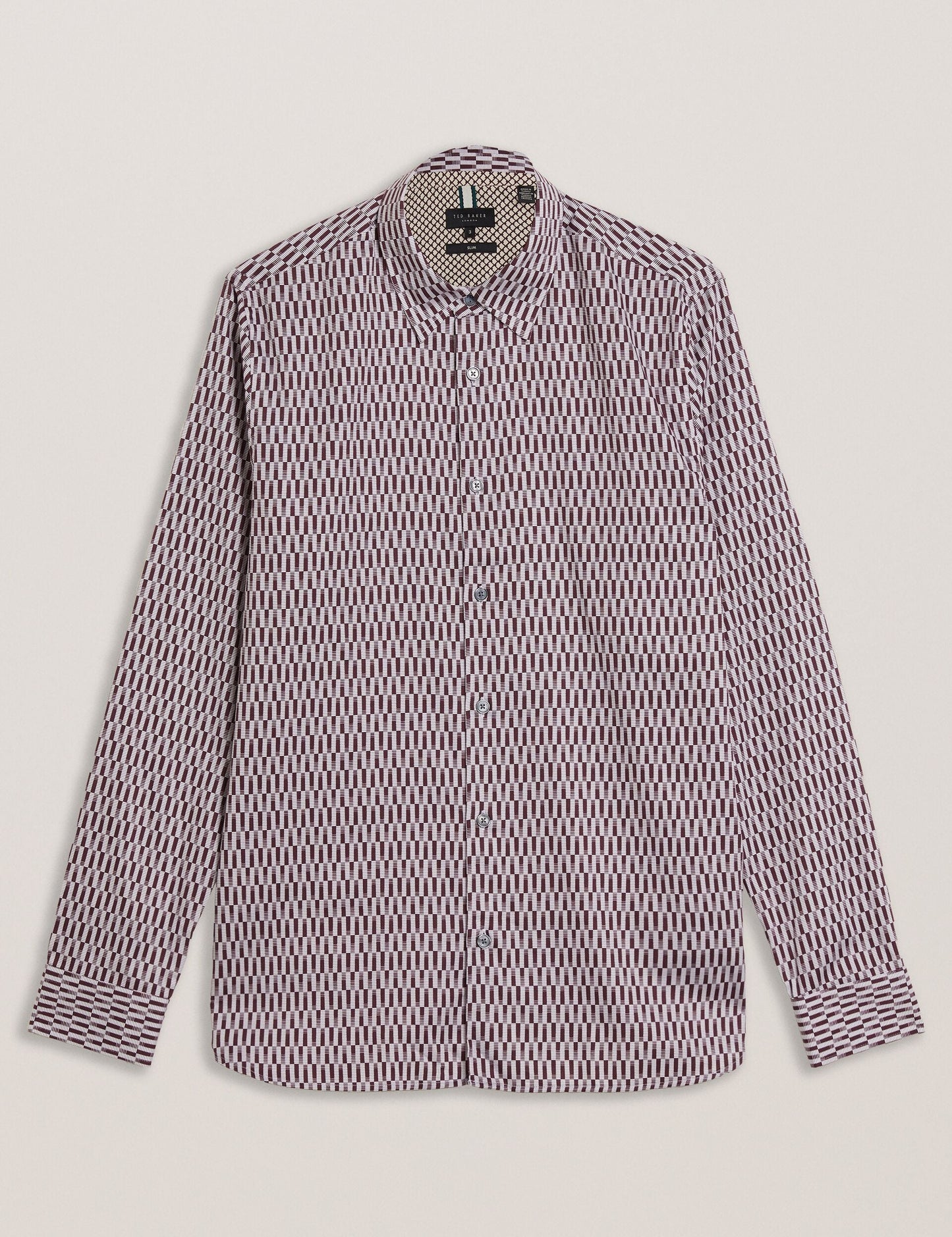 Ted Baker FRESTIN - Geometric Pattern Slim Long Sleeve Shirt