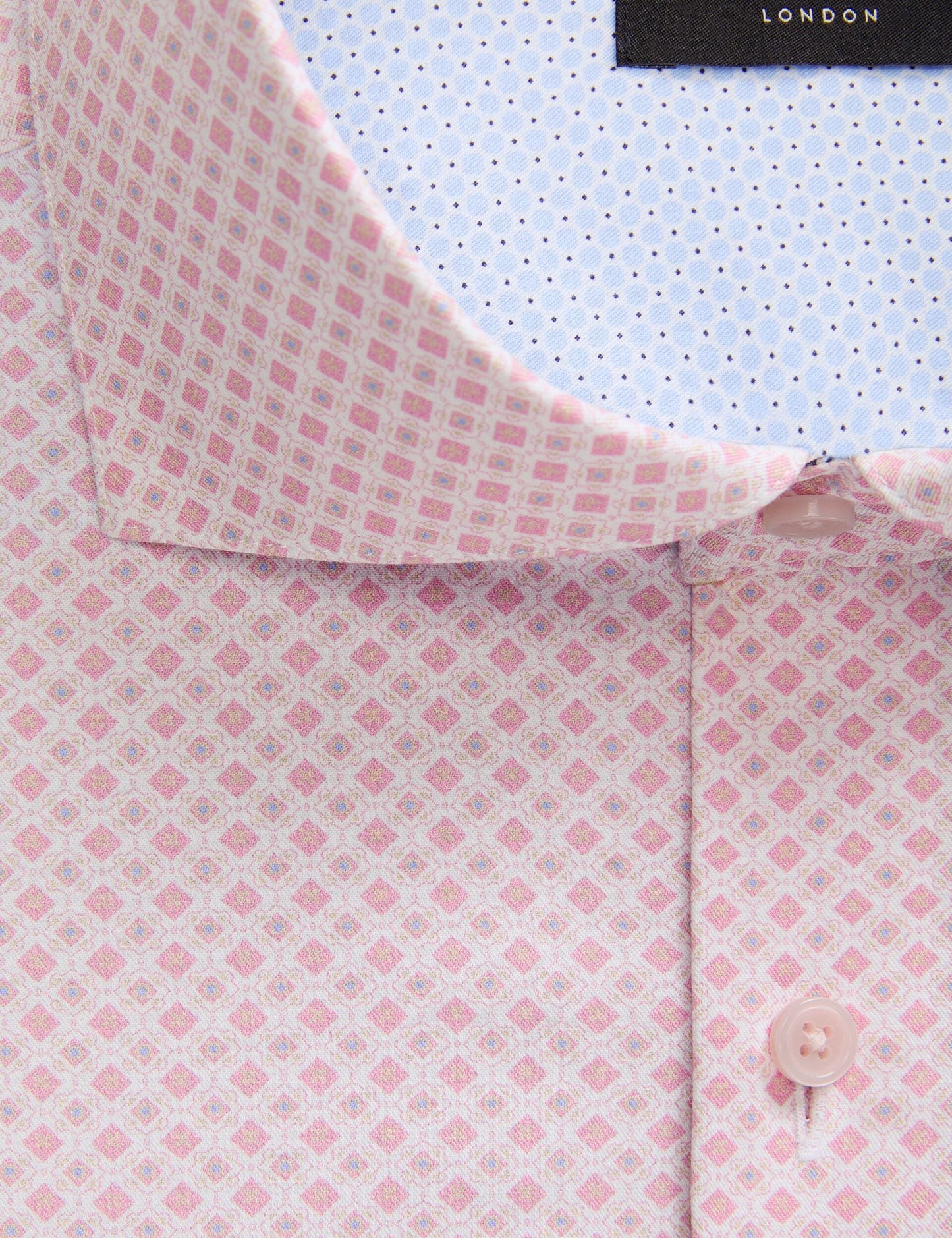 Ted Baker NANTUCKET Geo Print Stretch Cotton Slim Fit Shirt