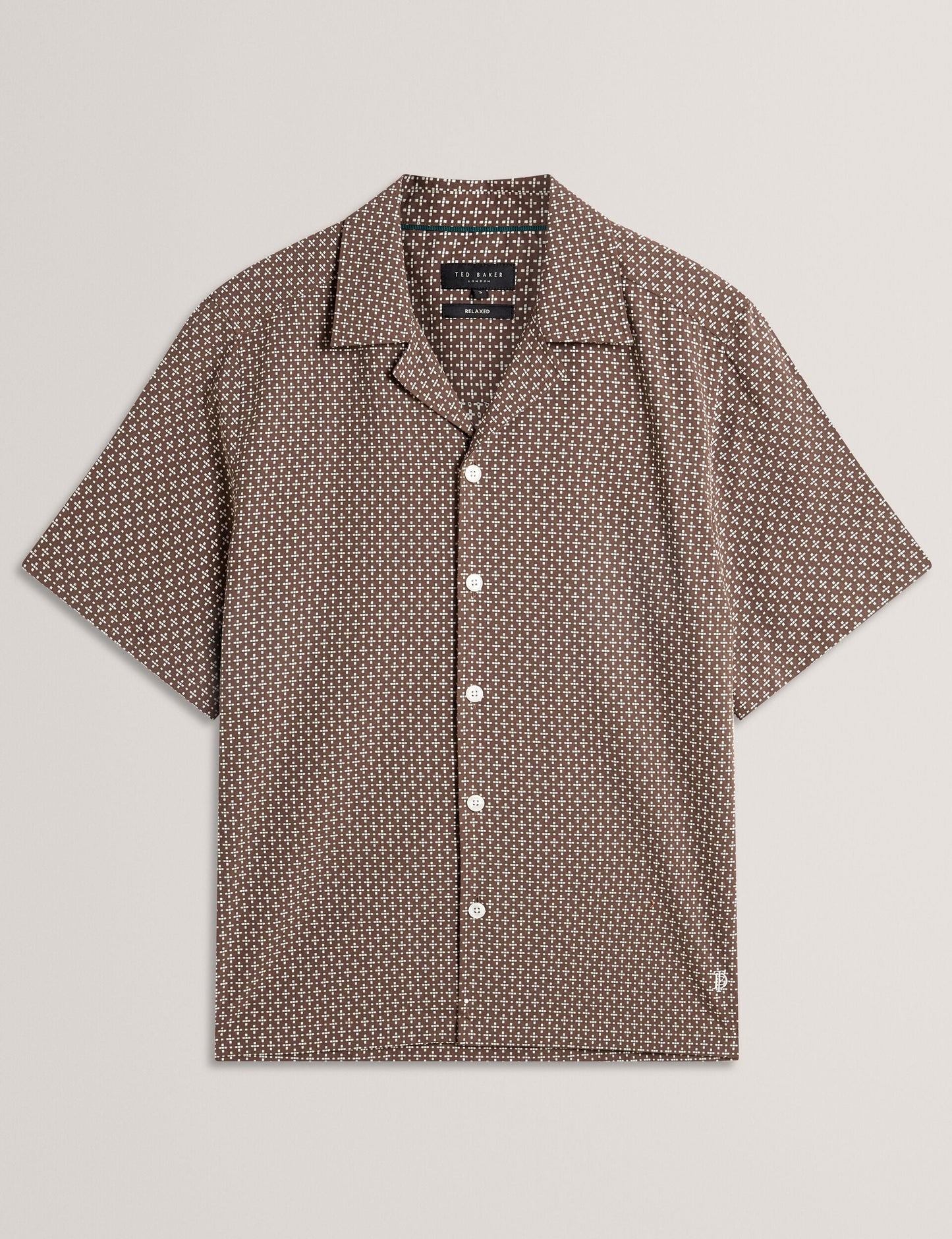 Ted Baker MERRIK Relaxed Geo Stitch Short Sleeve Shirt