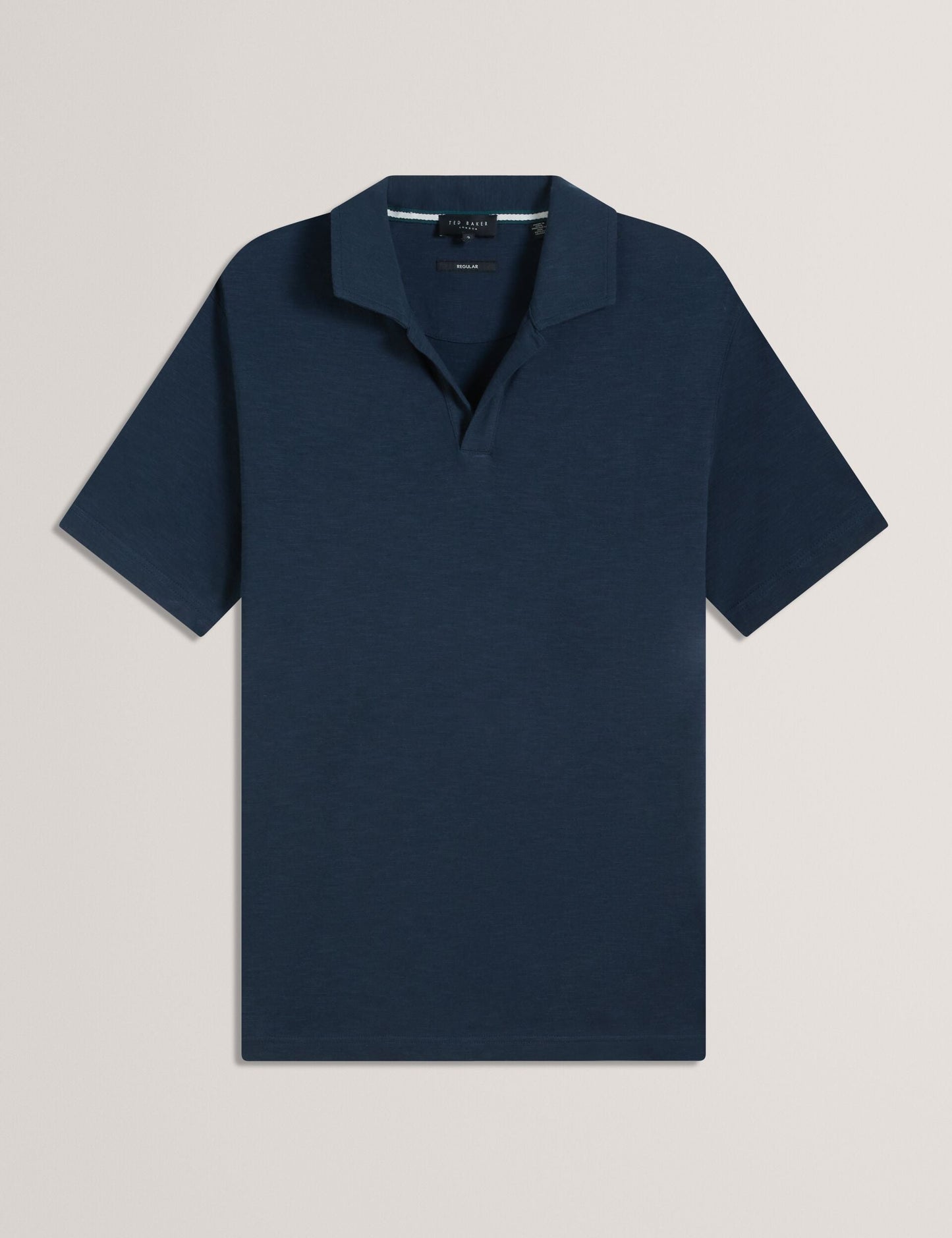Ted Baker ANITO Open Neck Cotton Linen Polo Shirt