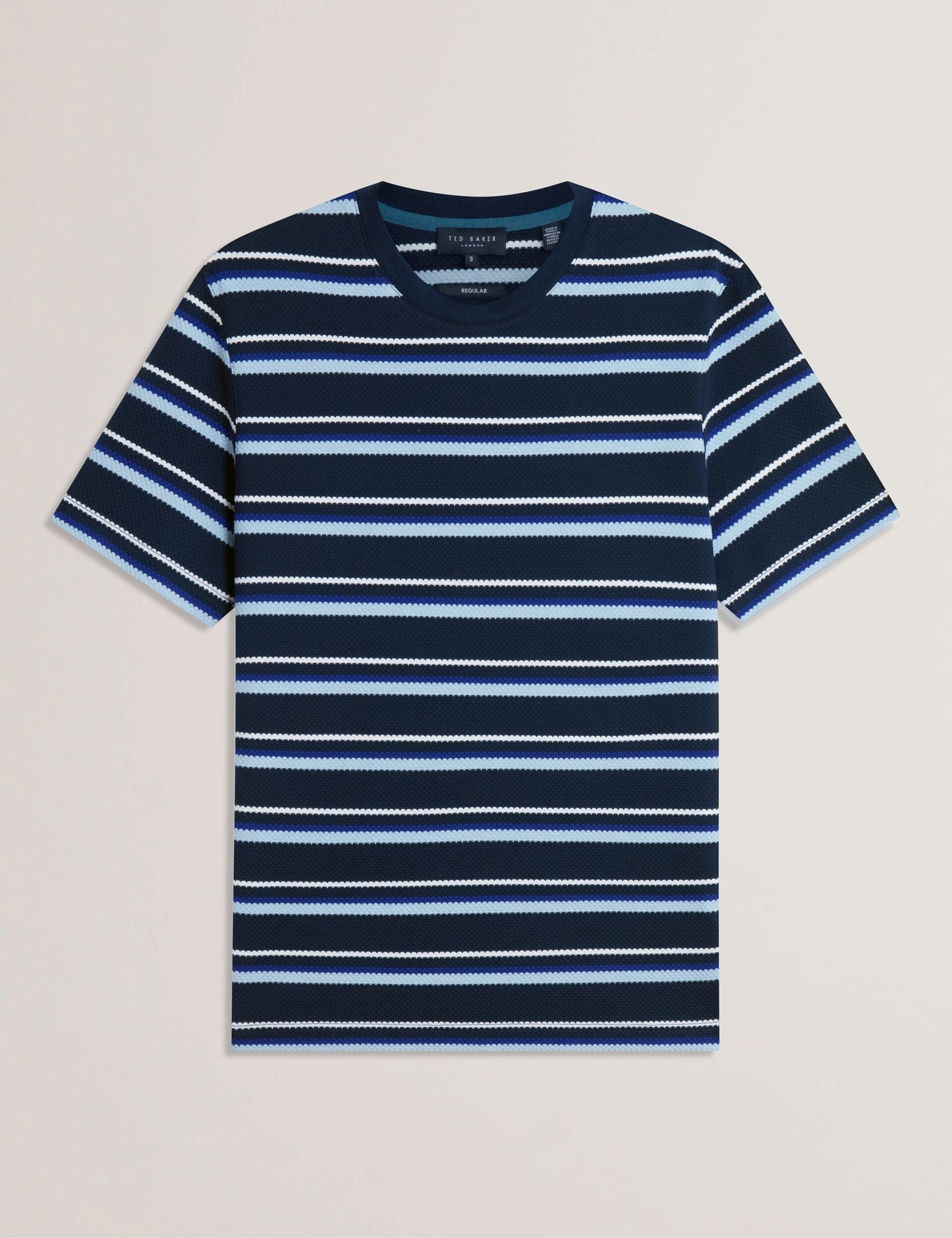Ted Baker GORANO - Short Sleeve Textured Striped T-Shirt