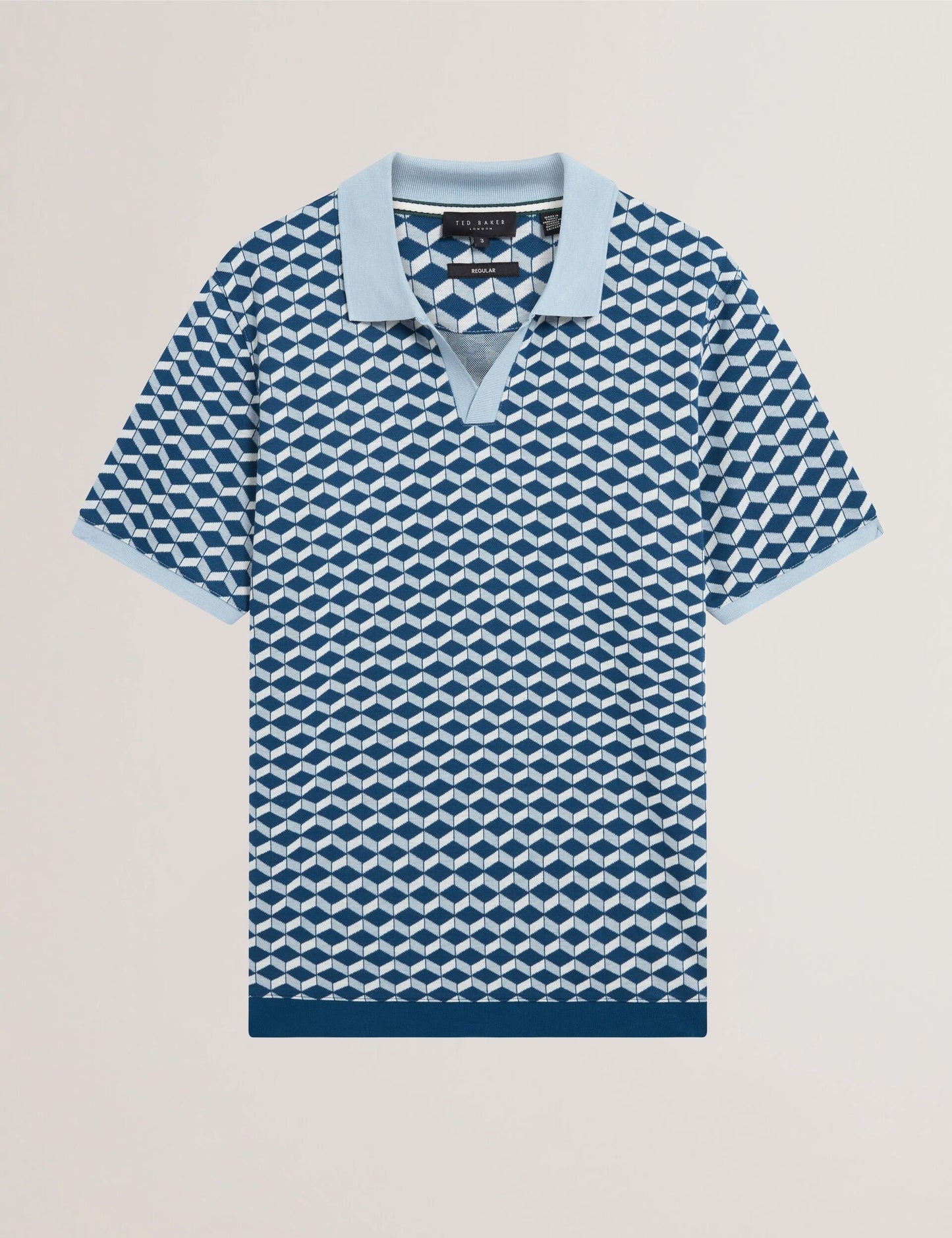 Ted Baker LIRIEN Geometric Jacquard Pique Polo Shirt