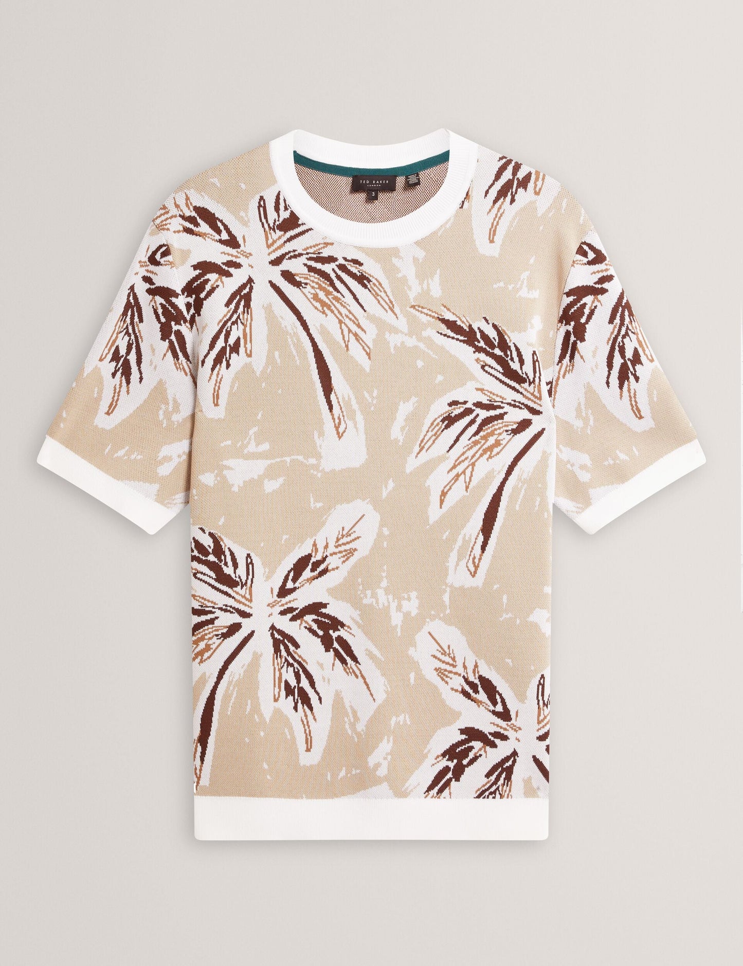 Ted Baker EZRRA - Leaf Print Knitted Crew Neck T-Shirt