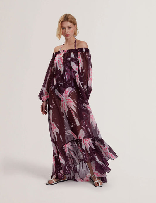 Ted Baker MONTAYA - Floral Bardot Maxi Dress Beach Cover-Up