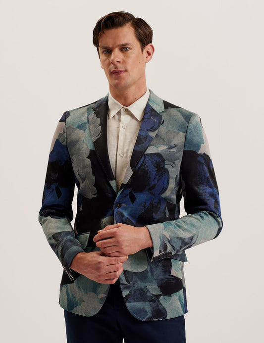 Ted Baker WALKERJ - Printed Floral Pique Jersey Blazer