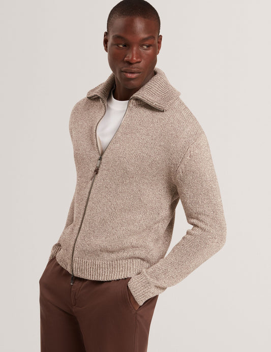 Ted Baker VARINK Twisted Yarn Knit Zip-Through Jumper