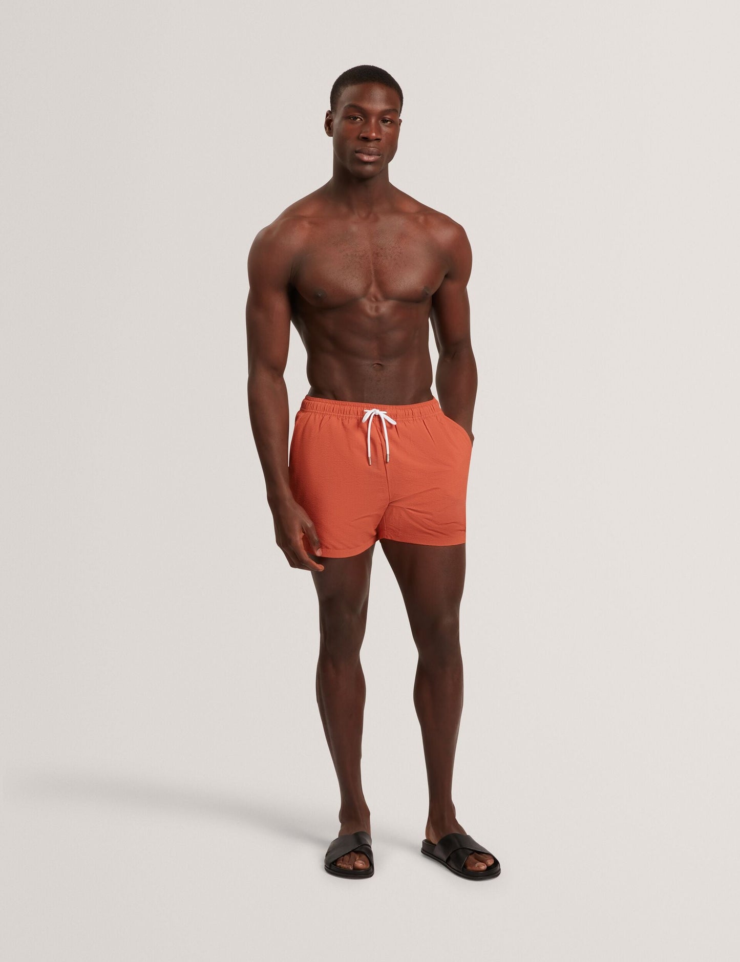 Ted Baker HEFFNER - Seersucker Mid-Length Swim Shorts