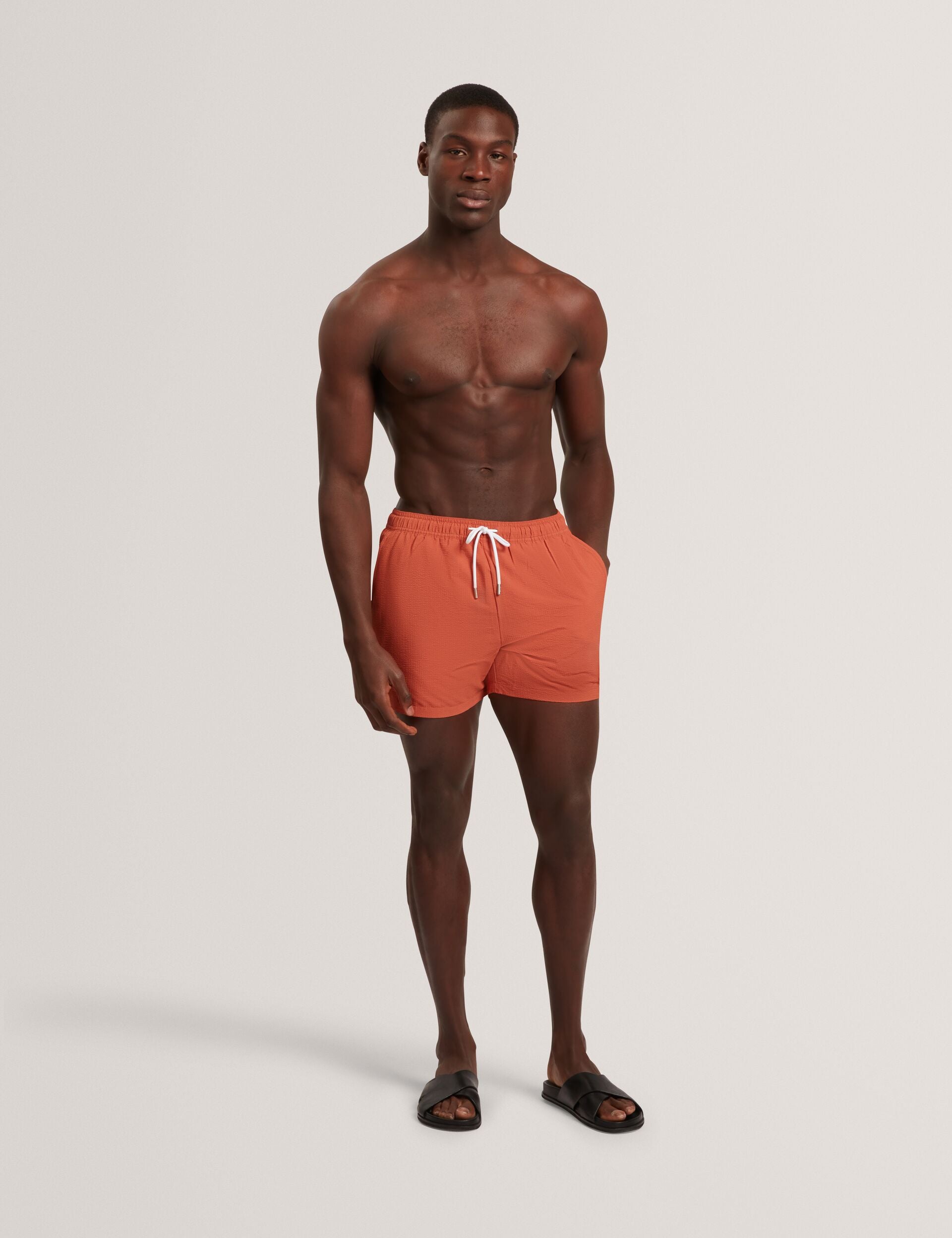 Ted Baker HEFFNER - Seersucker Mid-Length Swim Shorts