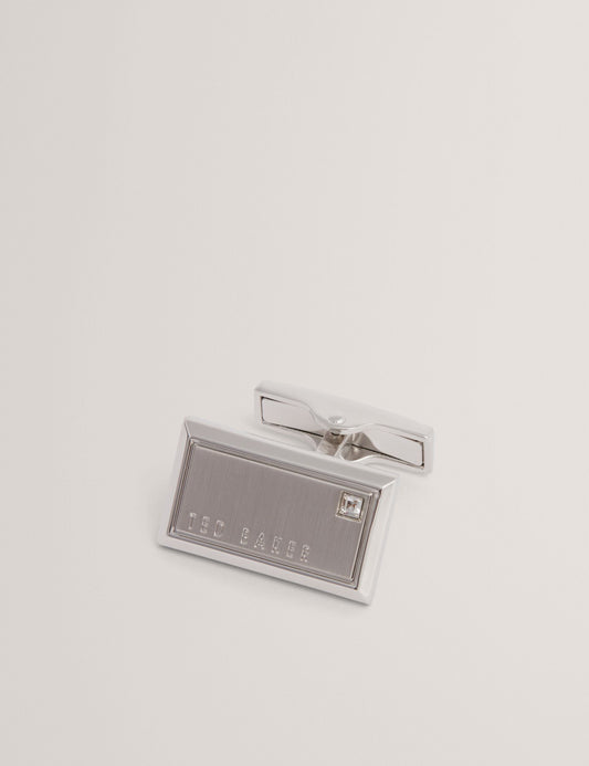 Ted Baker KRISTOL Crystal Detail Brushed Metal Cufflinks