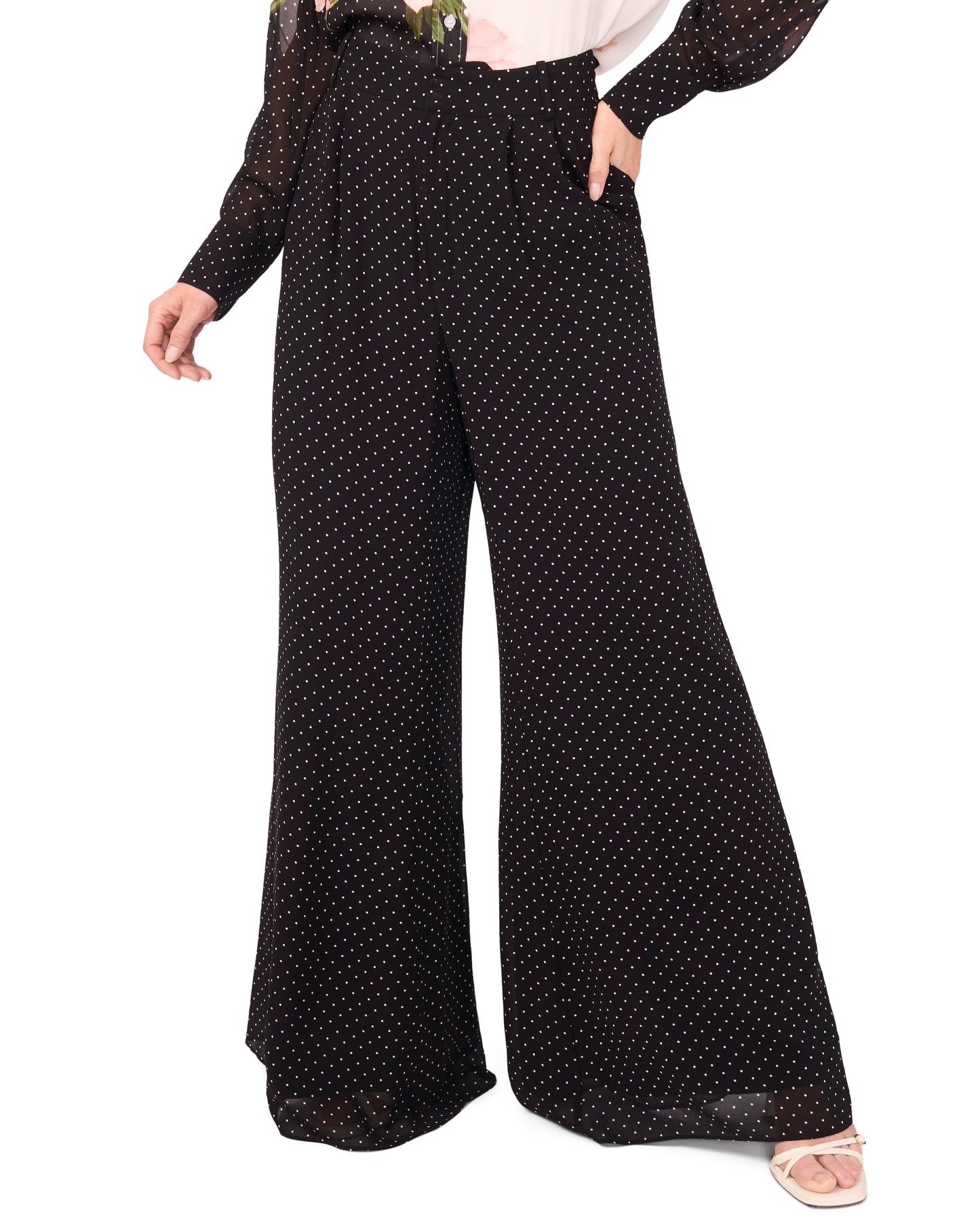 Ted Baker WIDE LEG TUCK PANT - Black