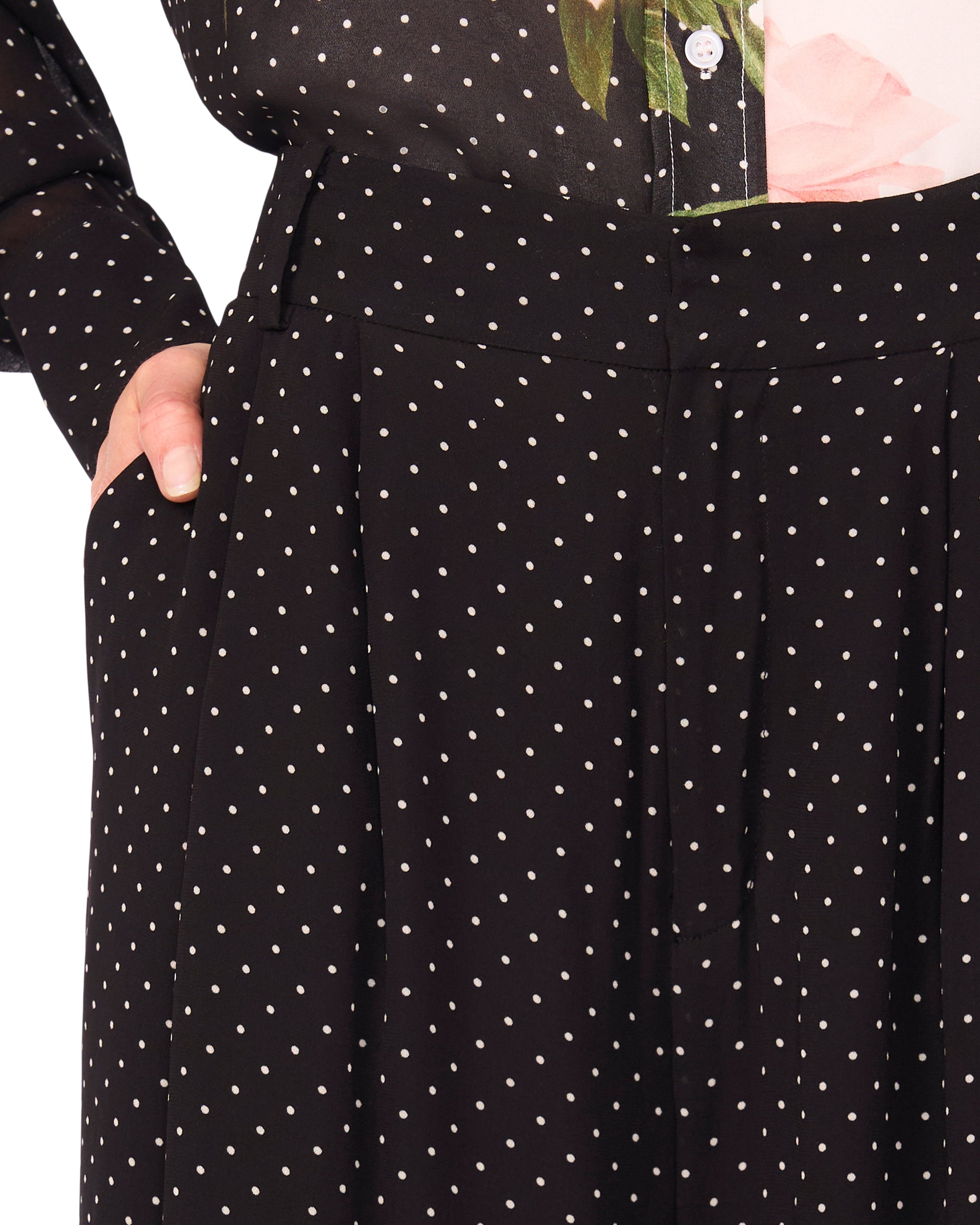 Ted Baker WIDE LEG TUCK PANT - Black
