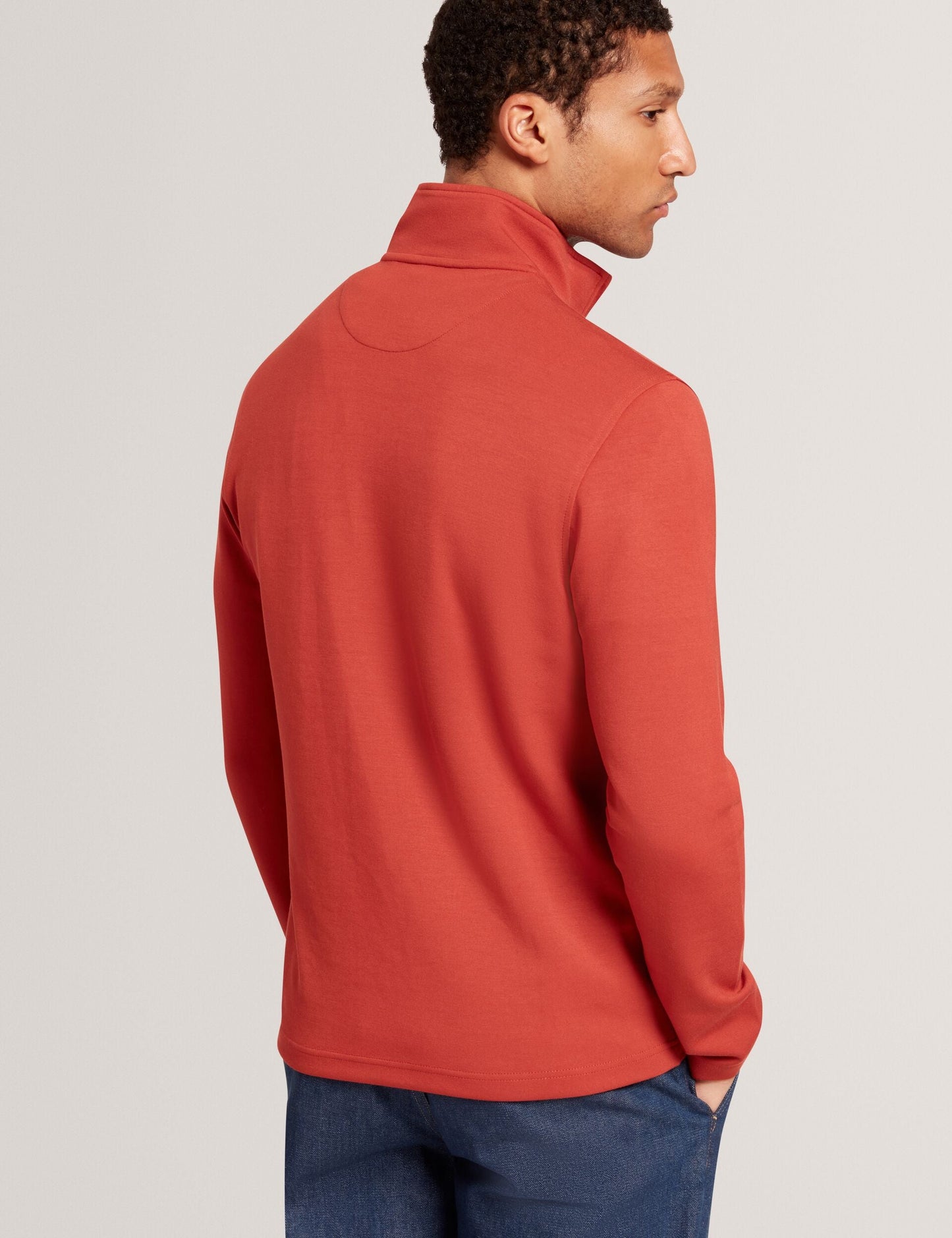 Ted Baker SIMONEA - Textured Panel Half-Zip Modal Sweatshirt