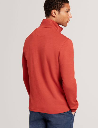 Ted Baker SIMONEA - Textured Panel Half-Zip Modal Sweatshirt