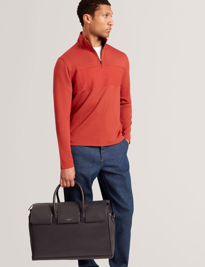Ted Baker SIMONEA - Textured Panel Half-Zip Modal Sweatshirt