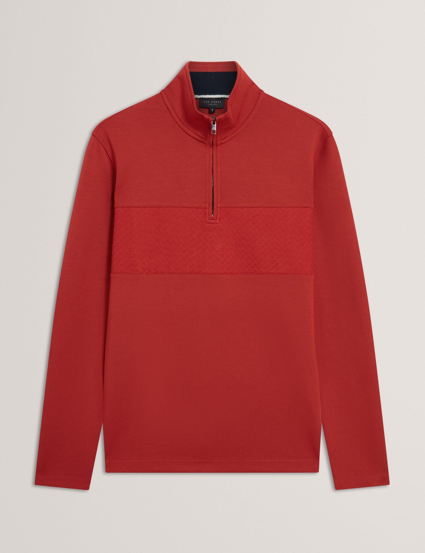 Ted Baker SIMONEA - Textured Panel Half-Zip Modal Sweatshirt