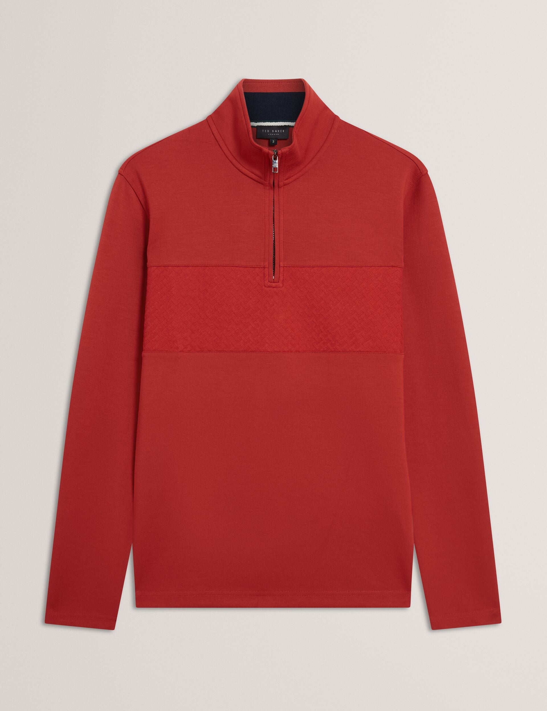 Ted Baker SIMONEA - Textured Panel Half-Zip Modal Sweatshirt