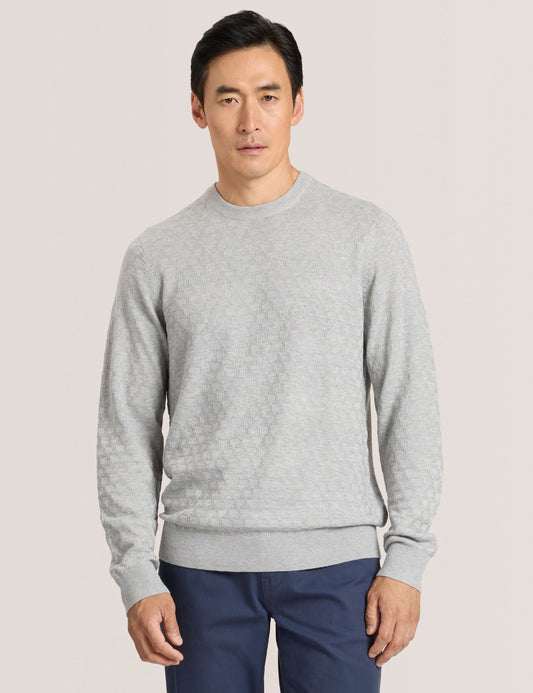 Ted Baker T STITCH LONG SLEEVE CREW NECK SWEATER - Grey Heather