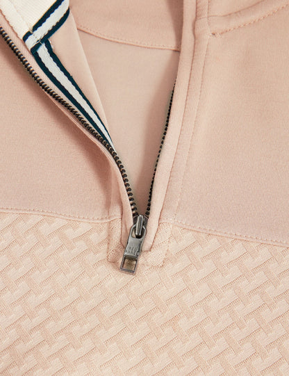 Ted Baker SIMONEA - Textured Panel Half-Zip Modal Sweatshirt
