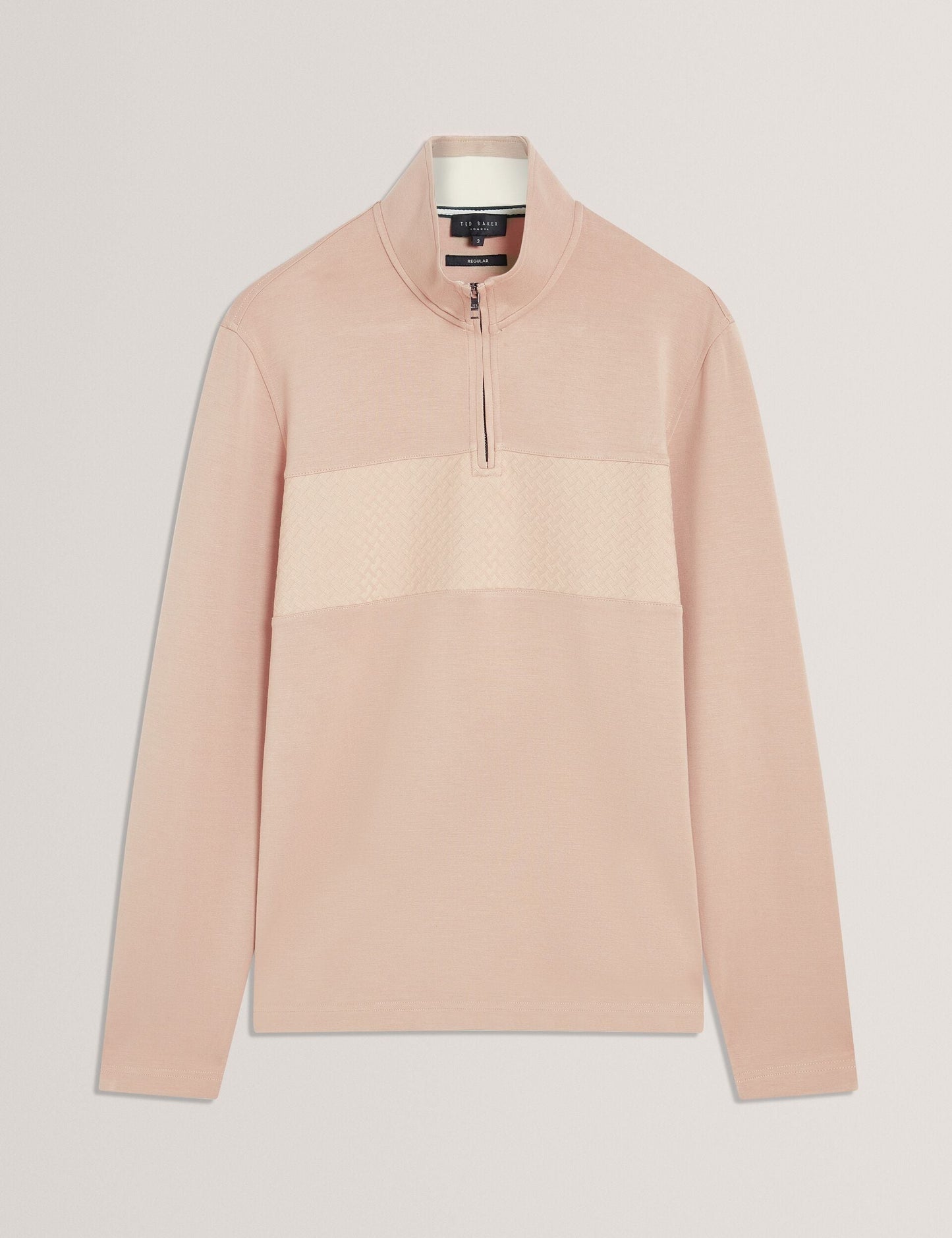 Ted Baker SIMONEA - Textured Panel Half-Zip Modal Sweatshirt