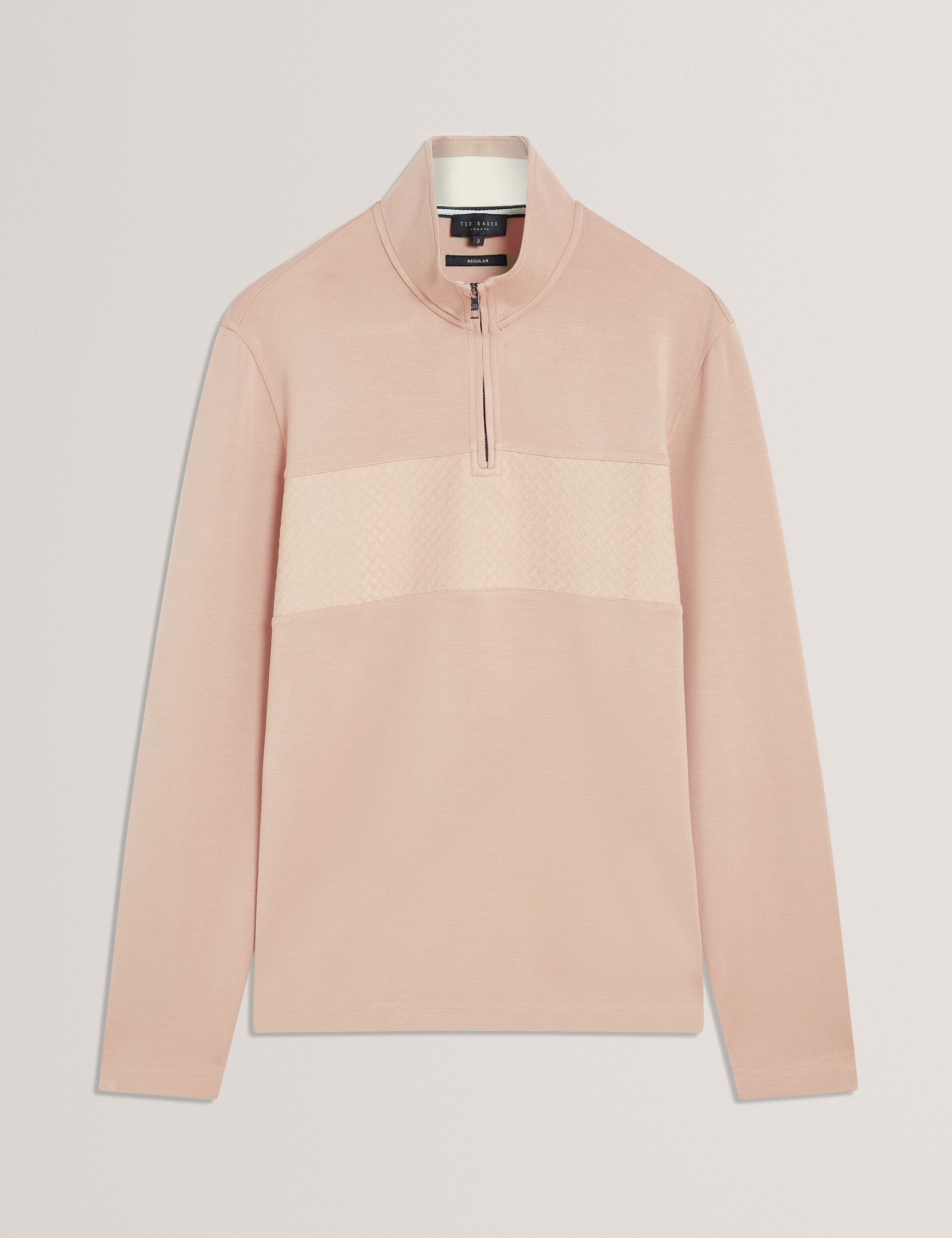 Ted Baker SIMONEA - Textured Panel Half-Zip Modal Sweatshirt