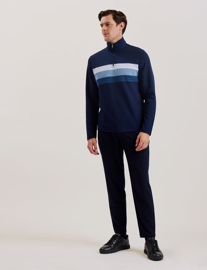 Ted Baker LONGMAN - Ombre Stripe Half-Zip Sweatshirt