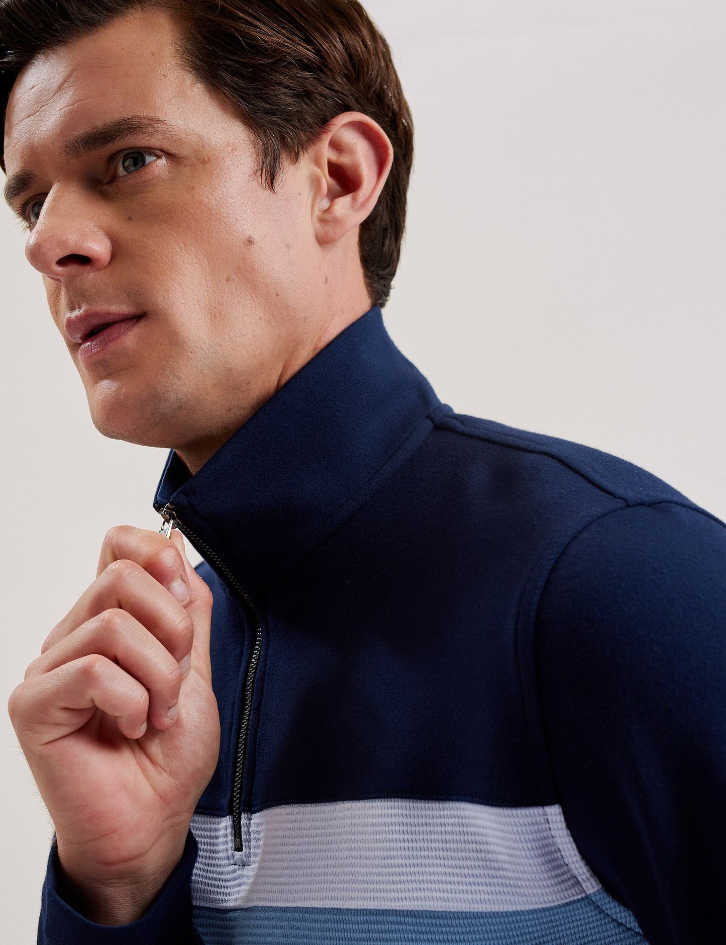 Ted Baker LONGMAN - Ombre Stripe Half-Zip Sweatshirt