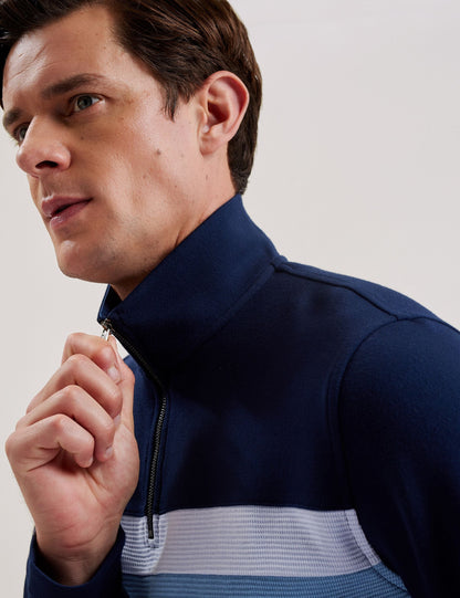 Ted Baker LONGMAN - Ombre Stripe Half-Zip Sweatshirt