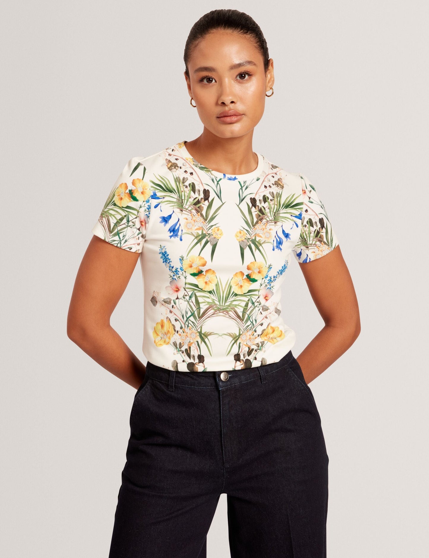 Ted Baker ALLOVER FLORAL T-SHIRT - White