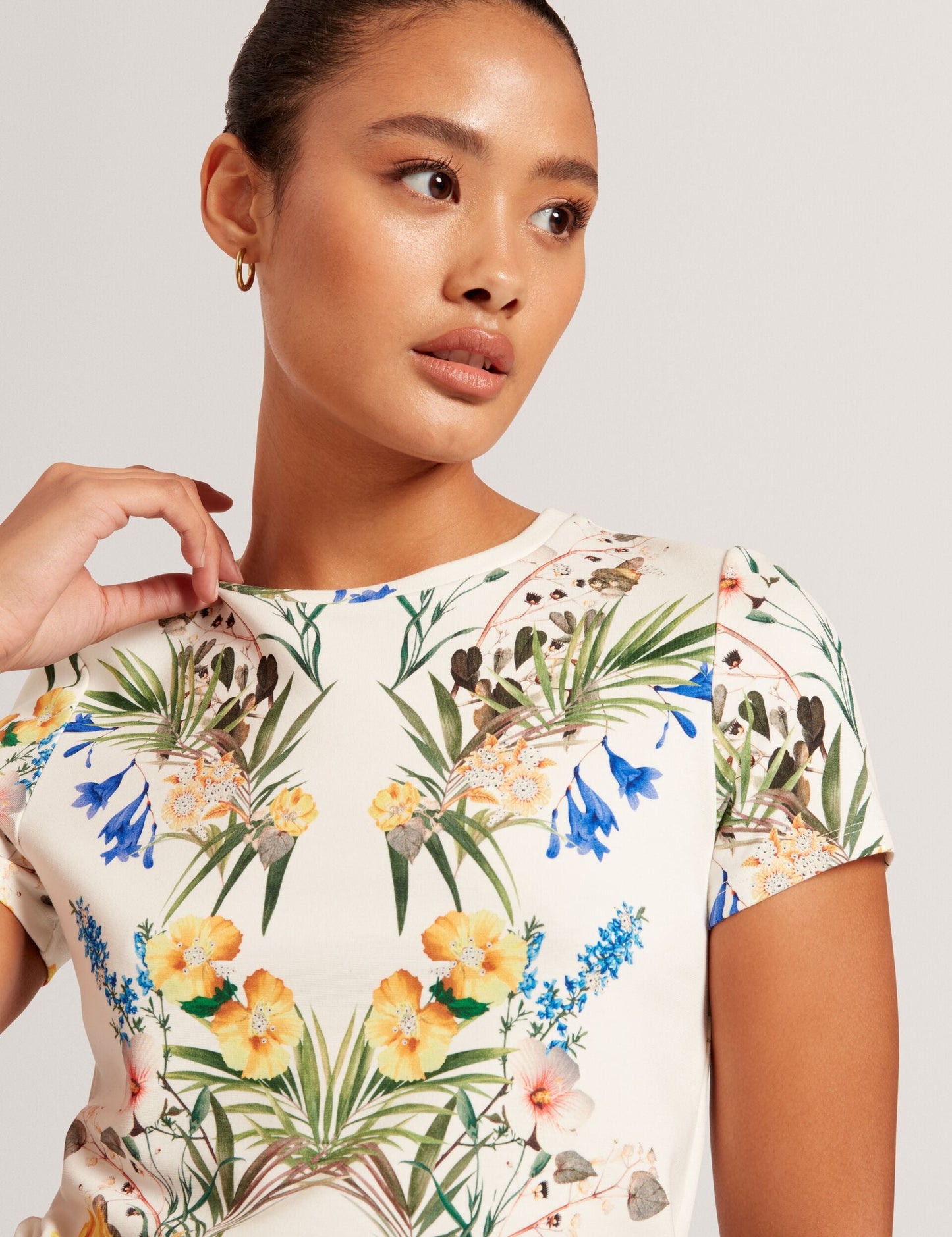 Ted Baker ALLOVER FLORAL T-SHIRT - White