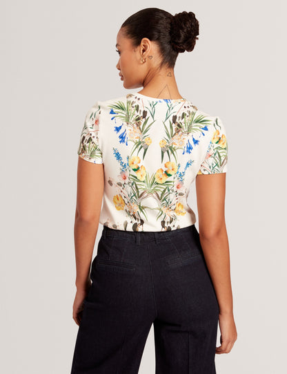 Ted Baker ALLOVER FLORAL T-SHIRT - White