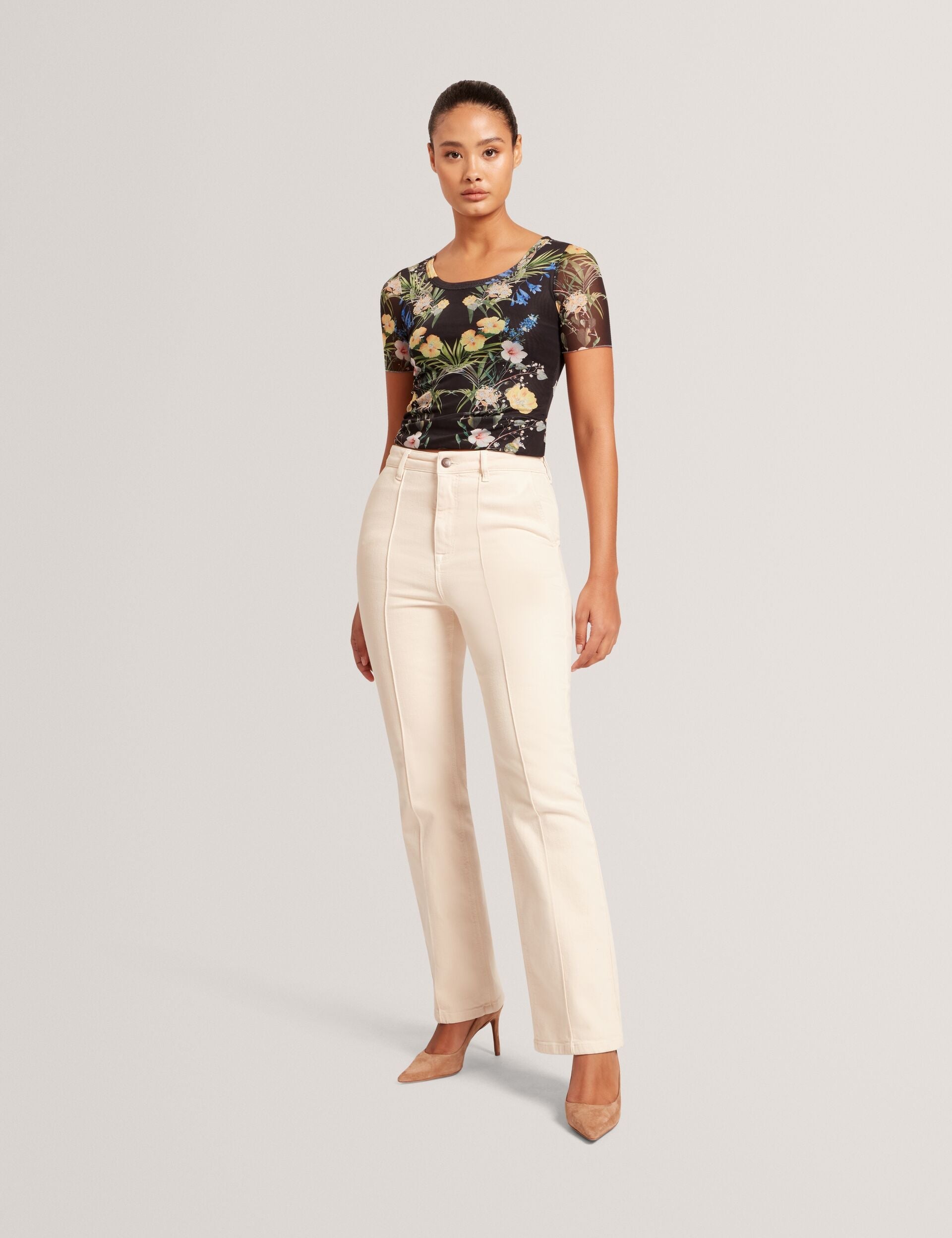 Ted Baker SHORT SLEEVE CREW MESH TOP - Black