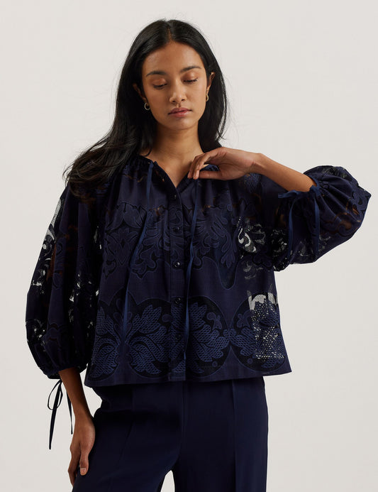 Ted Baker BACINA - Lace 3/4 Balloon Sleeve Blouse