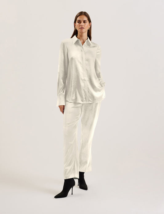 Ted Baker SONORA - Satin Longline Covered Placket Blouse