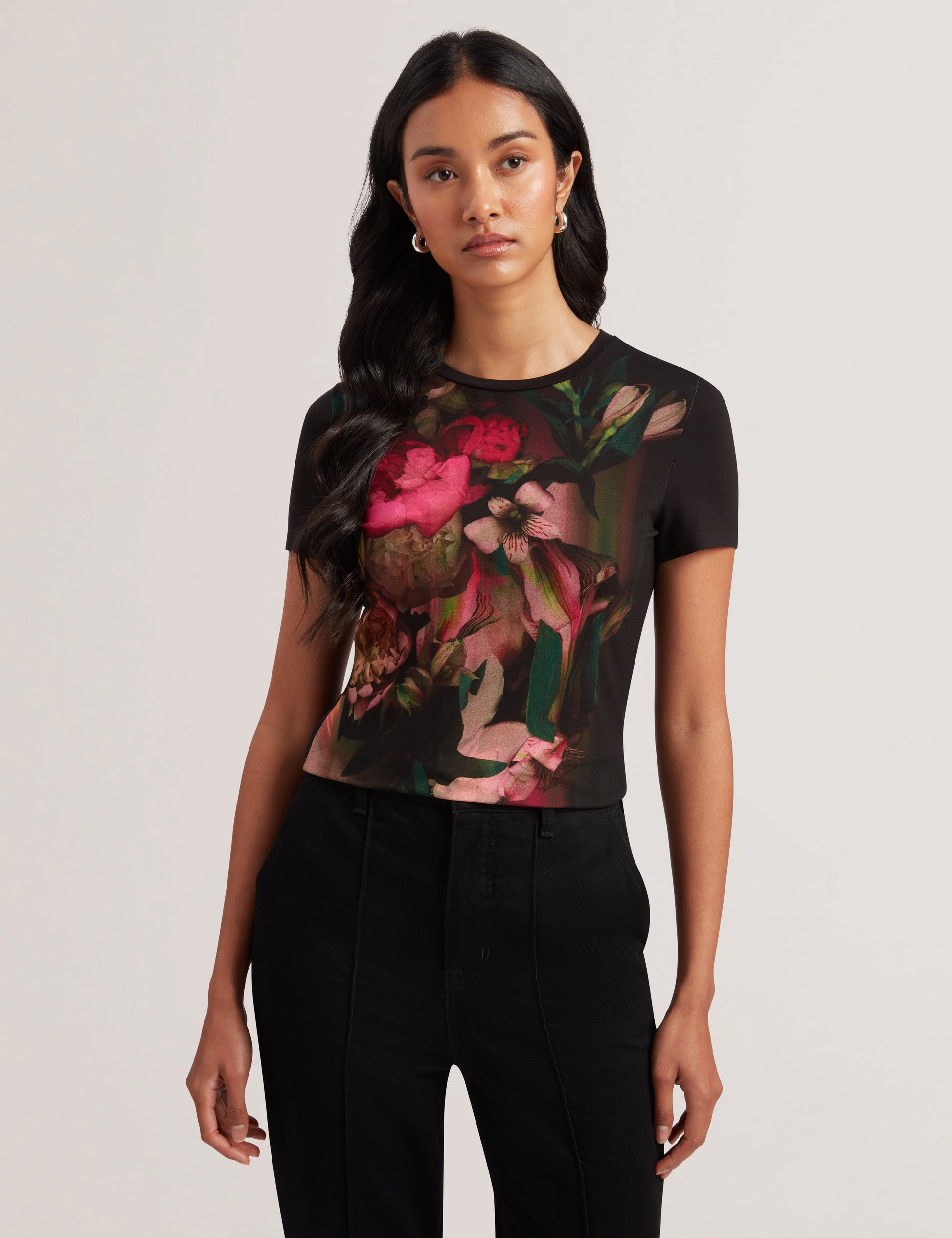 Ted Baker SUNNYY - Blurred Floral Print Slim Fit T-Shirt