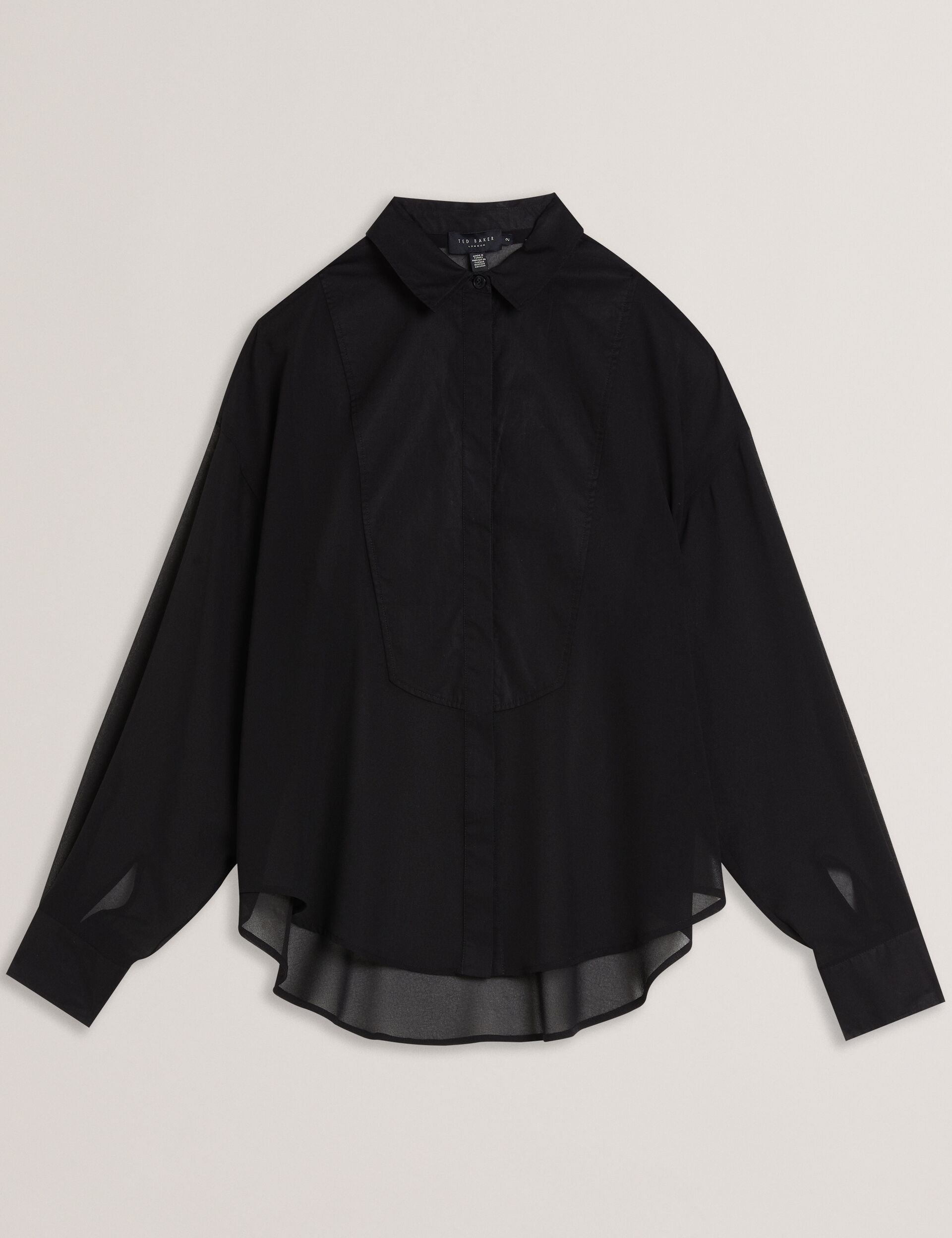 Ted Baker LECHOSA - Bib Front Sheer Long Sleeve Blouse