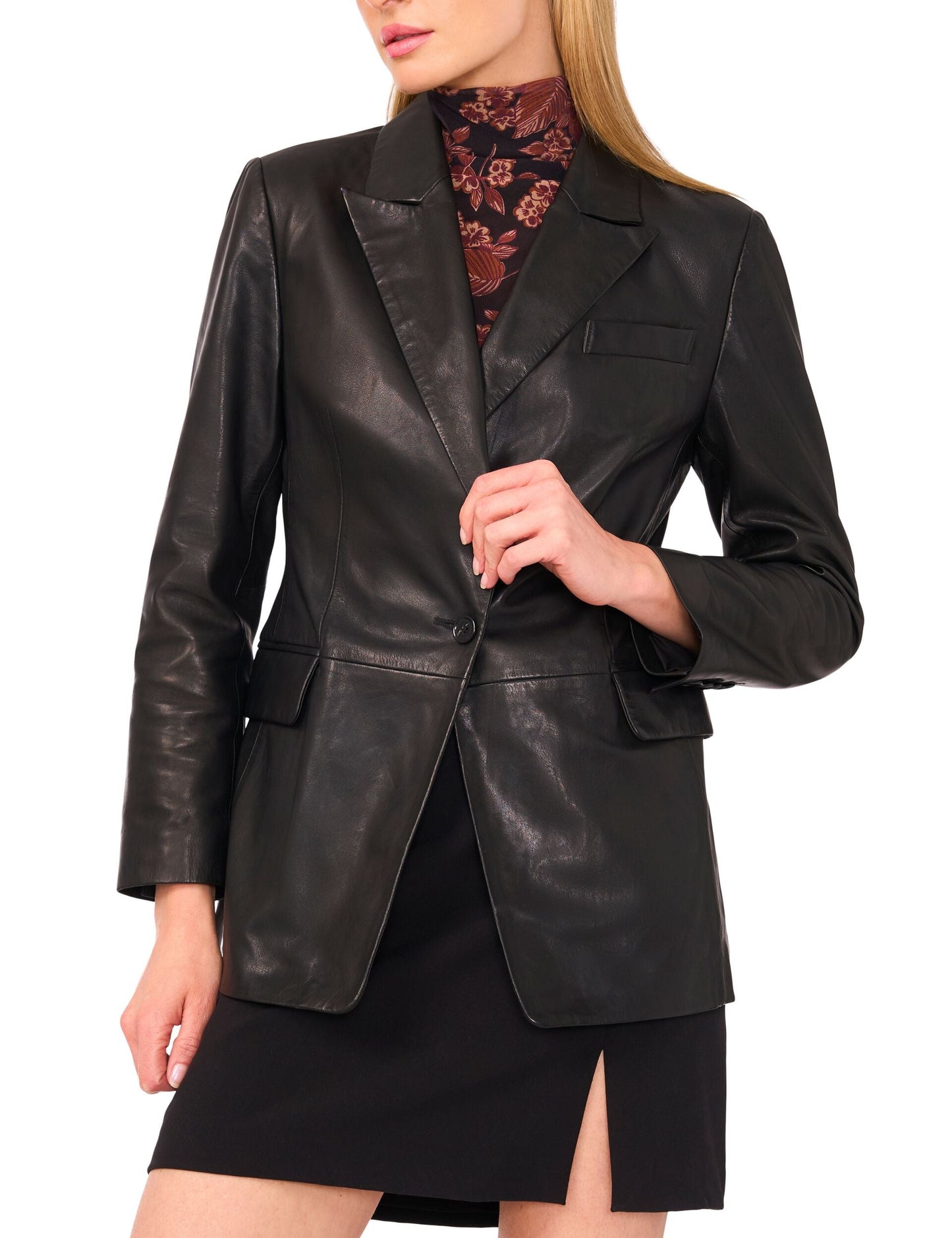 Ted Baker LYNDE - Leather Single Breasted Blazer