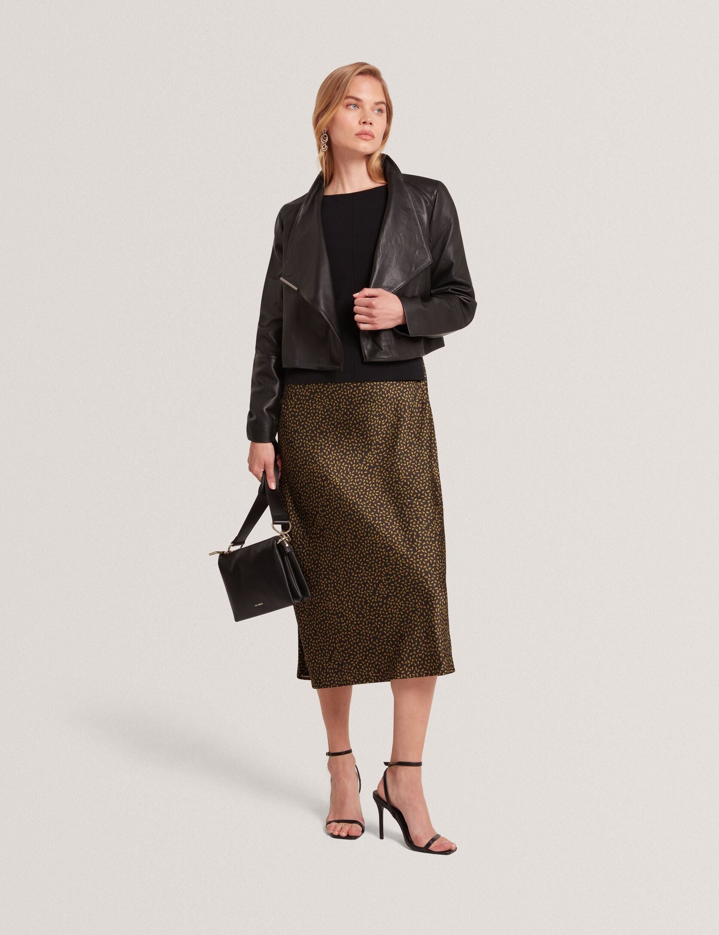 Ted Baker RIYOZE - Wrap Front Cropped Leather Jacket