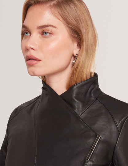 Ted Baker RIYOZE - Wrap Front Cropped Leather Jacket