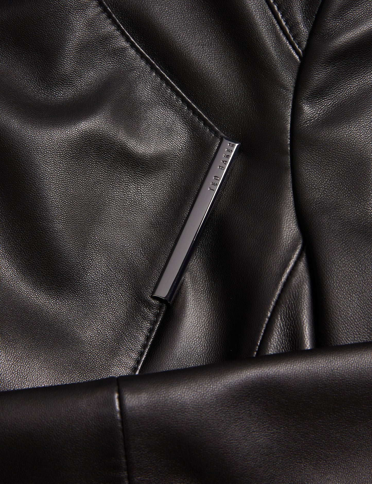 Ted Baker RIYOZE - Wrap Front Cropped Leather Jacket