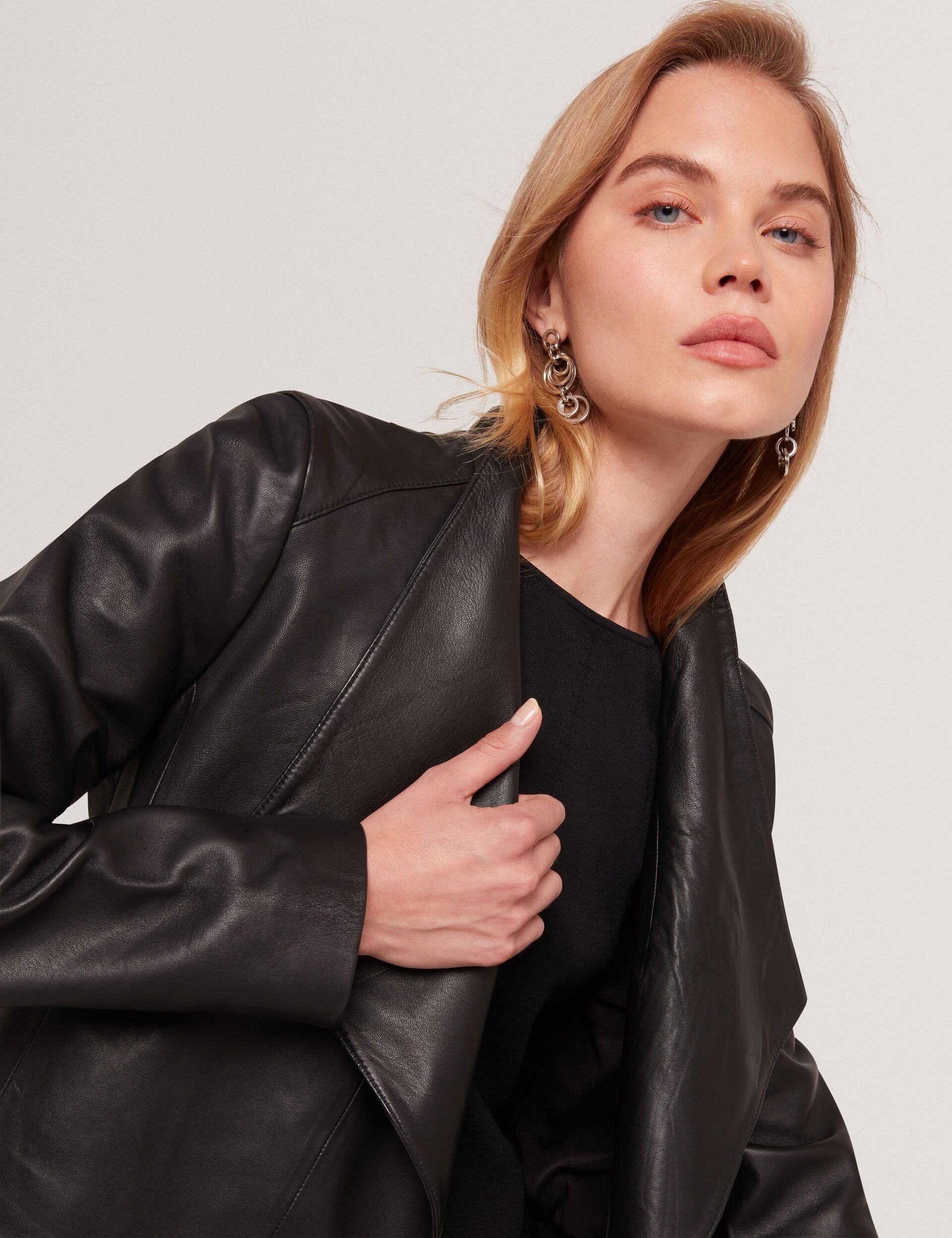 Ted Baker RIYOZE - Wrap Front Cropped Leather Jacket