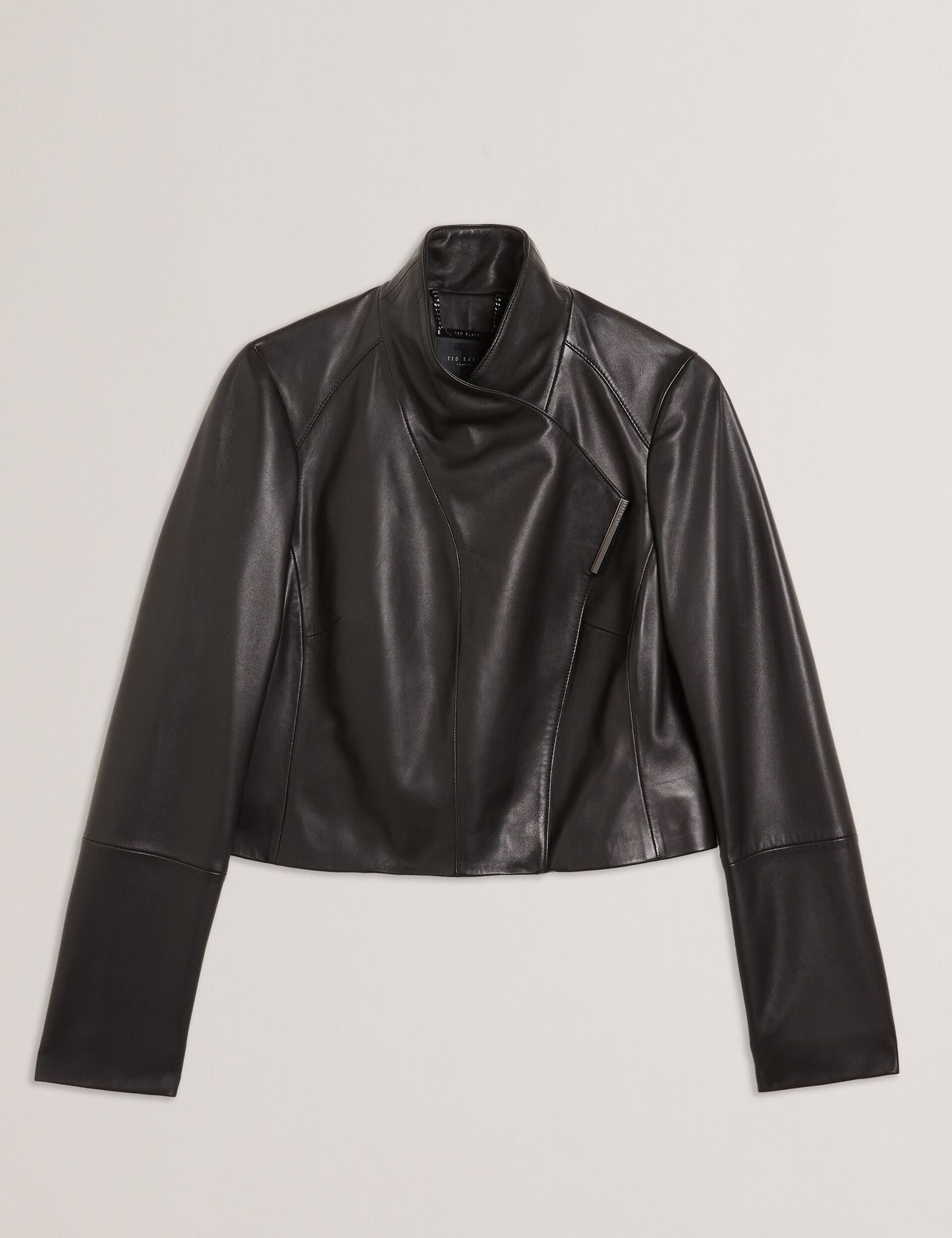 Ted Baker RIYOZE - Wrap Front Cropped Leather Jacket